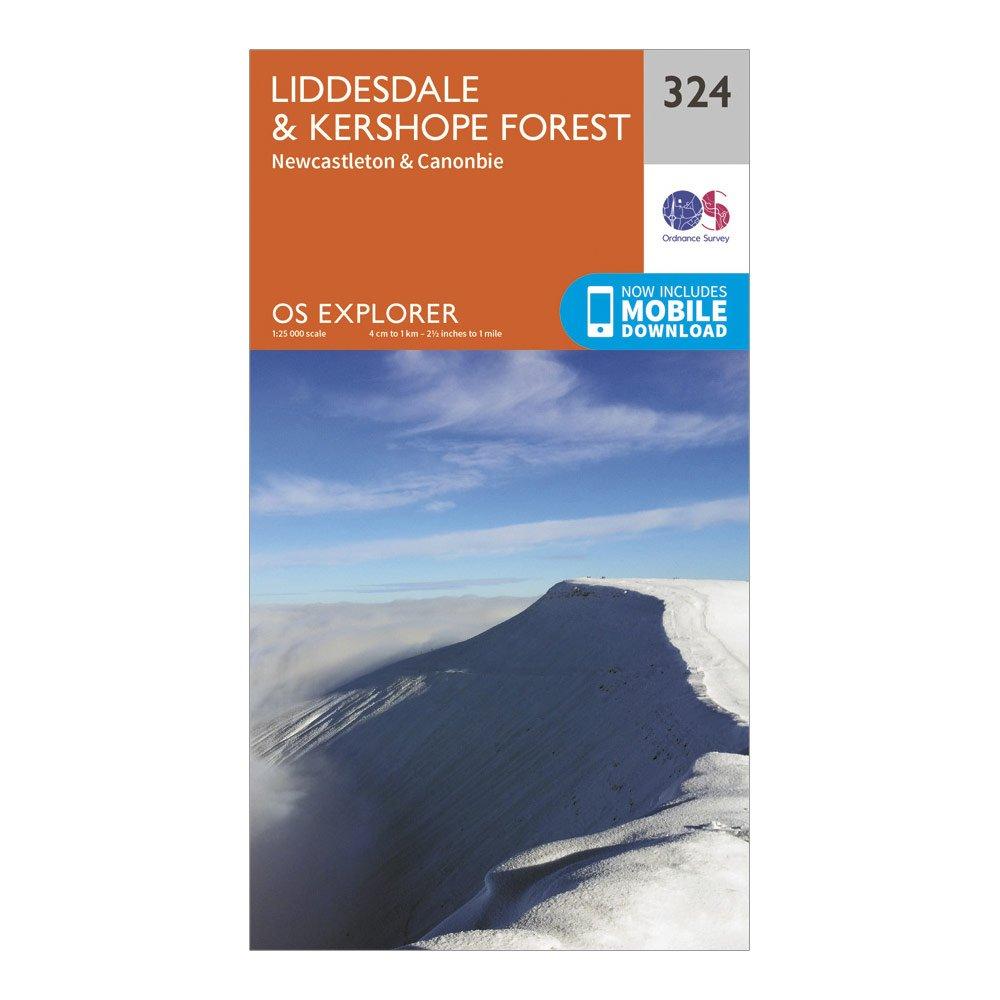 Image of Ordnance Survey Explorer 324 Liddesdale & Kershope Forest Map With Digital Version - Orange, Orange