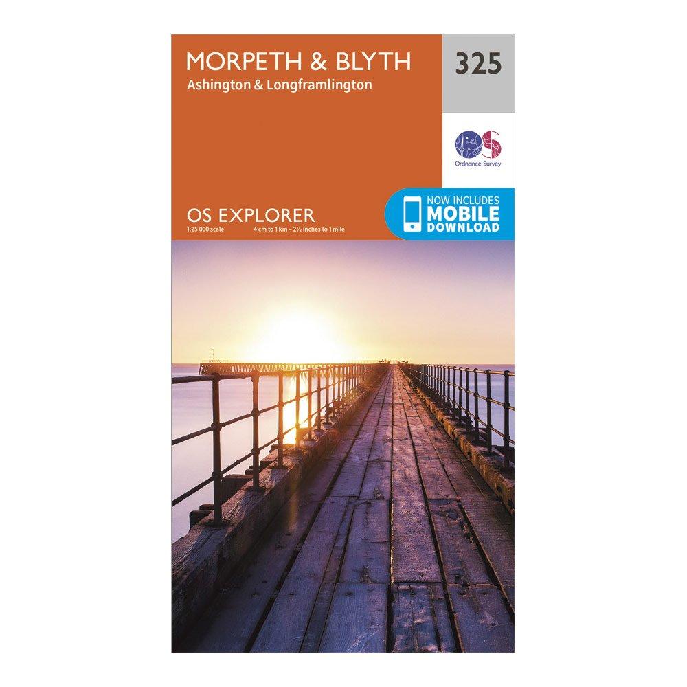 Explorer 325 Morpeth & Blyth Map With Digital Version - Orange, Orange