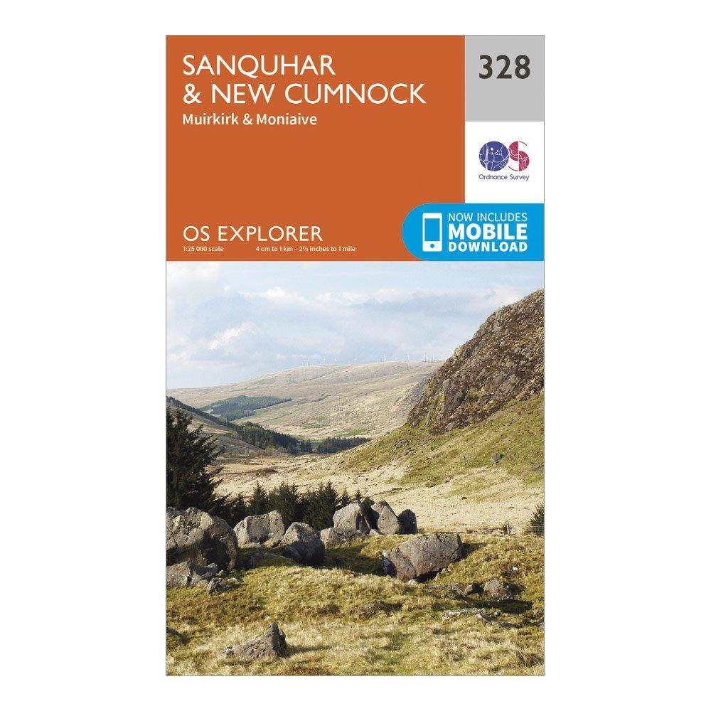 Explorer 328 Sanquhar & New Cumnock Map With Digital Version - Orange, Orange