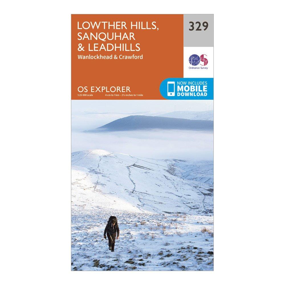 Image of Ordnance Survey Explorer 329 Lowther Hills, Sanquhar & Leadhills Map With Digital Version - Orange, Orange