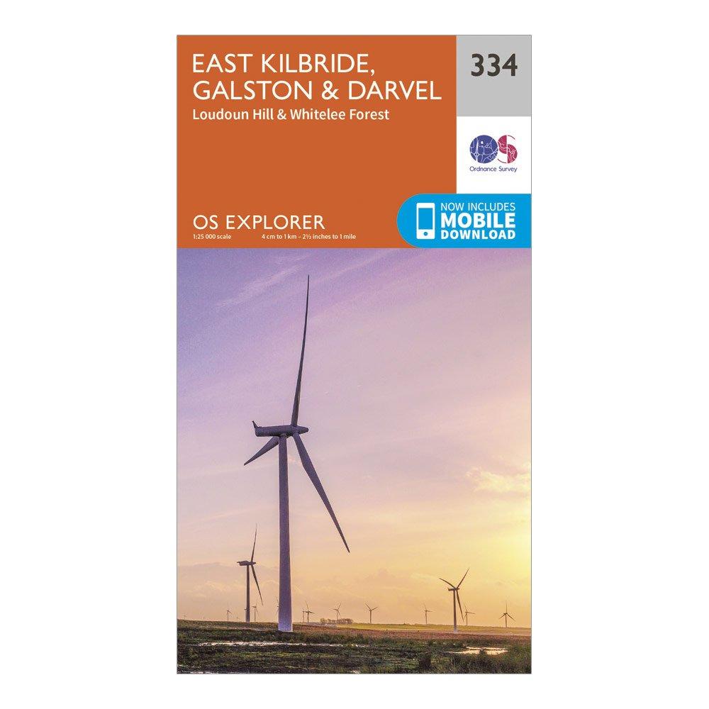 Explorer 334 East Kilbride, Galston & Darvel Map With Digital Version - Orange, Orange