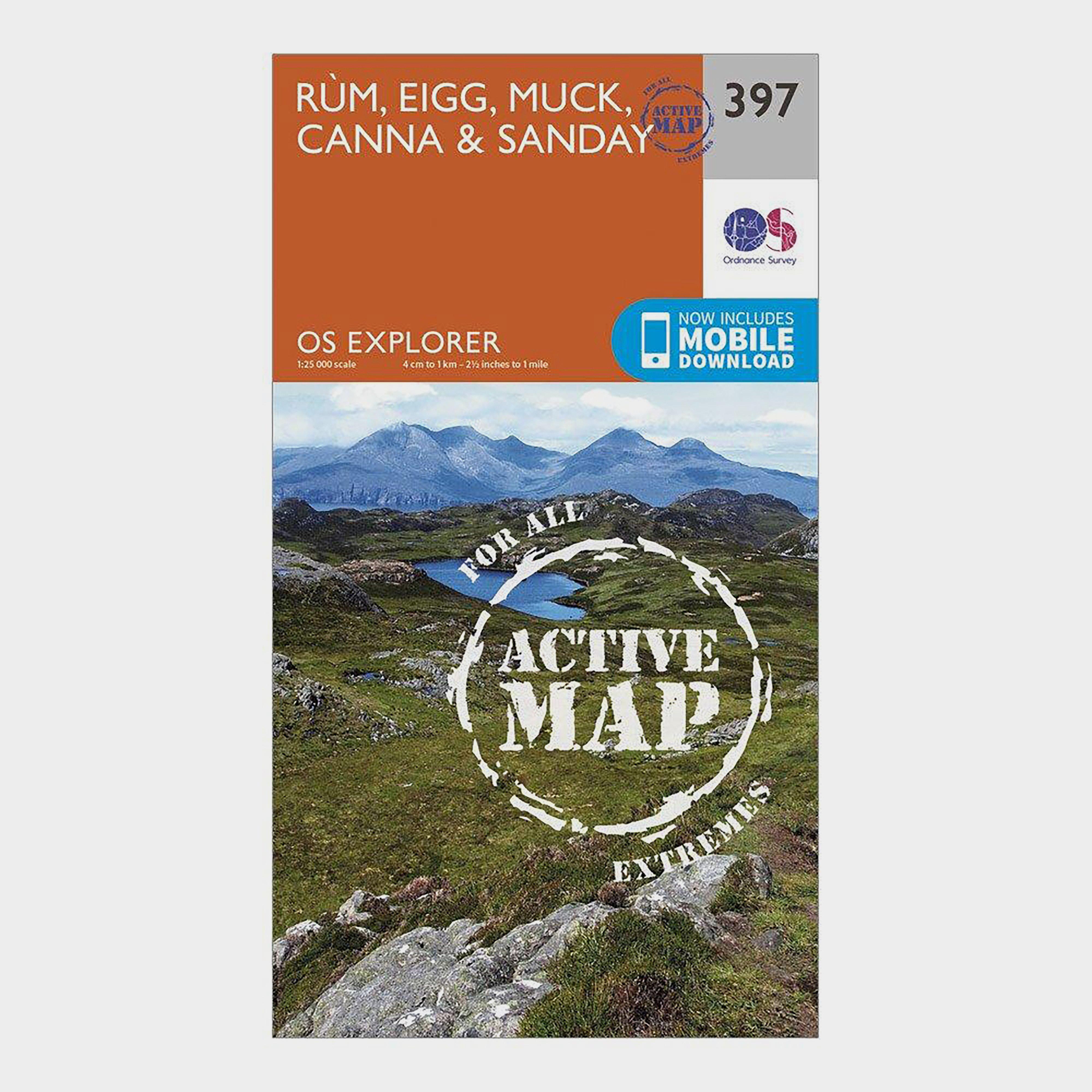 Image of Ordnance Survey Explorer Active 397 Rum, Eigg, Muck, Canna & Sanday Map With Digital Version - Orange, Orange
