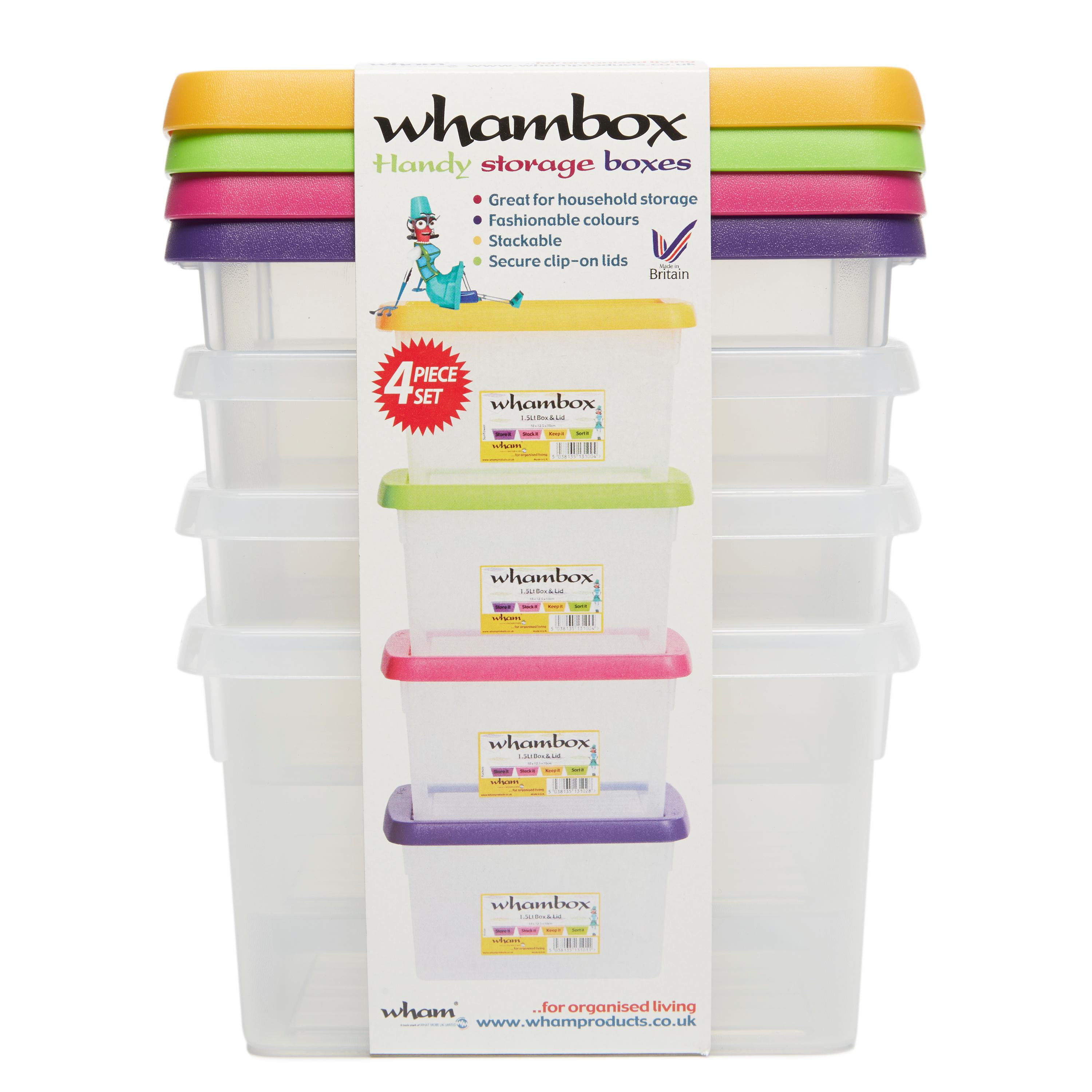 Image of Wham 4 Pack 1.5L Storage Boxes - Ass, ASS