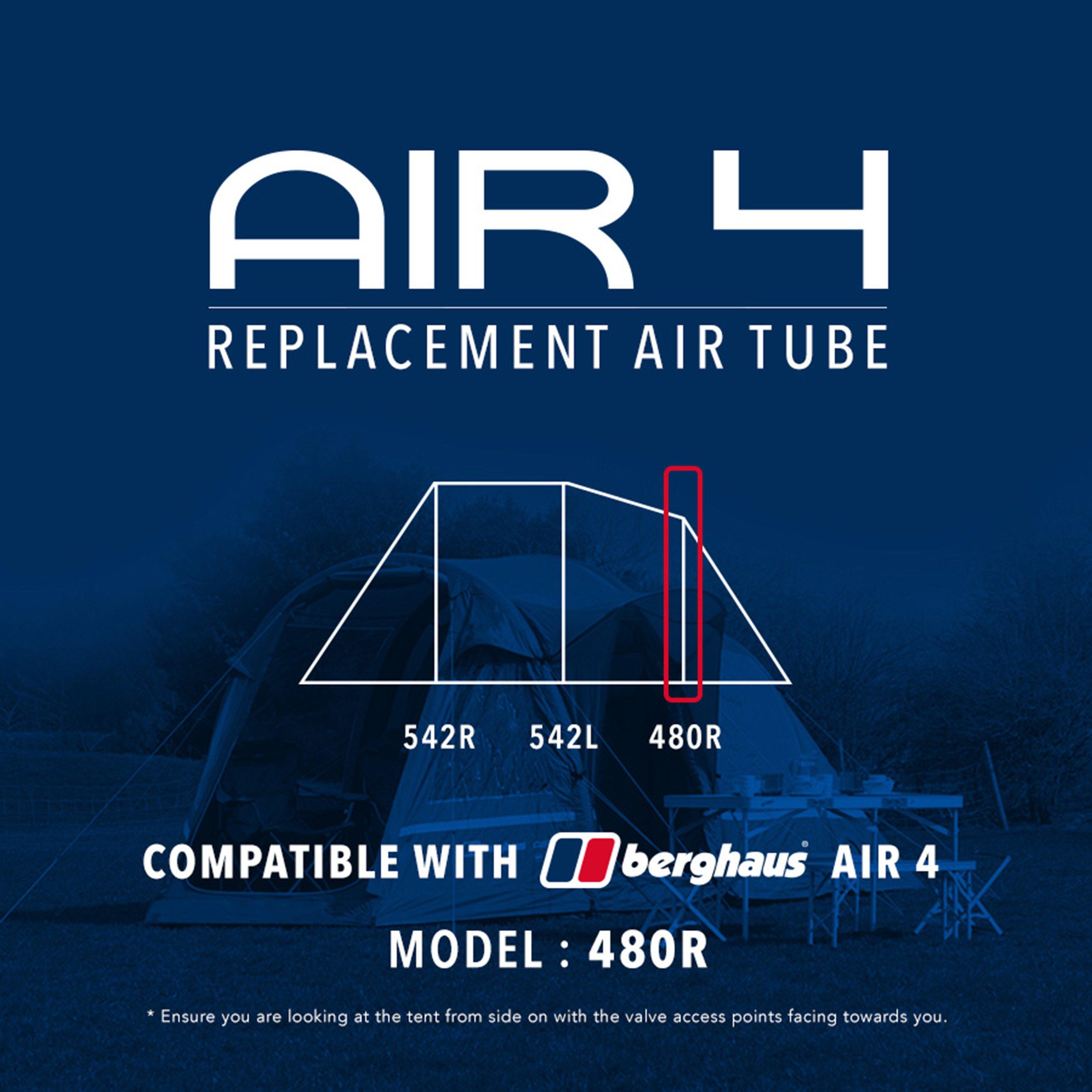 Eurohike Eurohike Air 4 Tent Replacement Air Tube - 480R - Black, Black