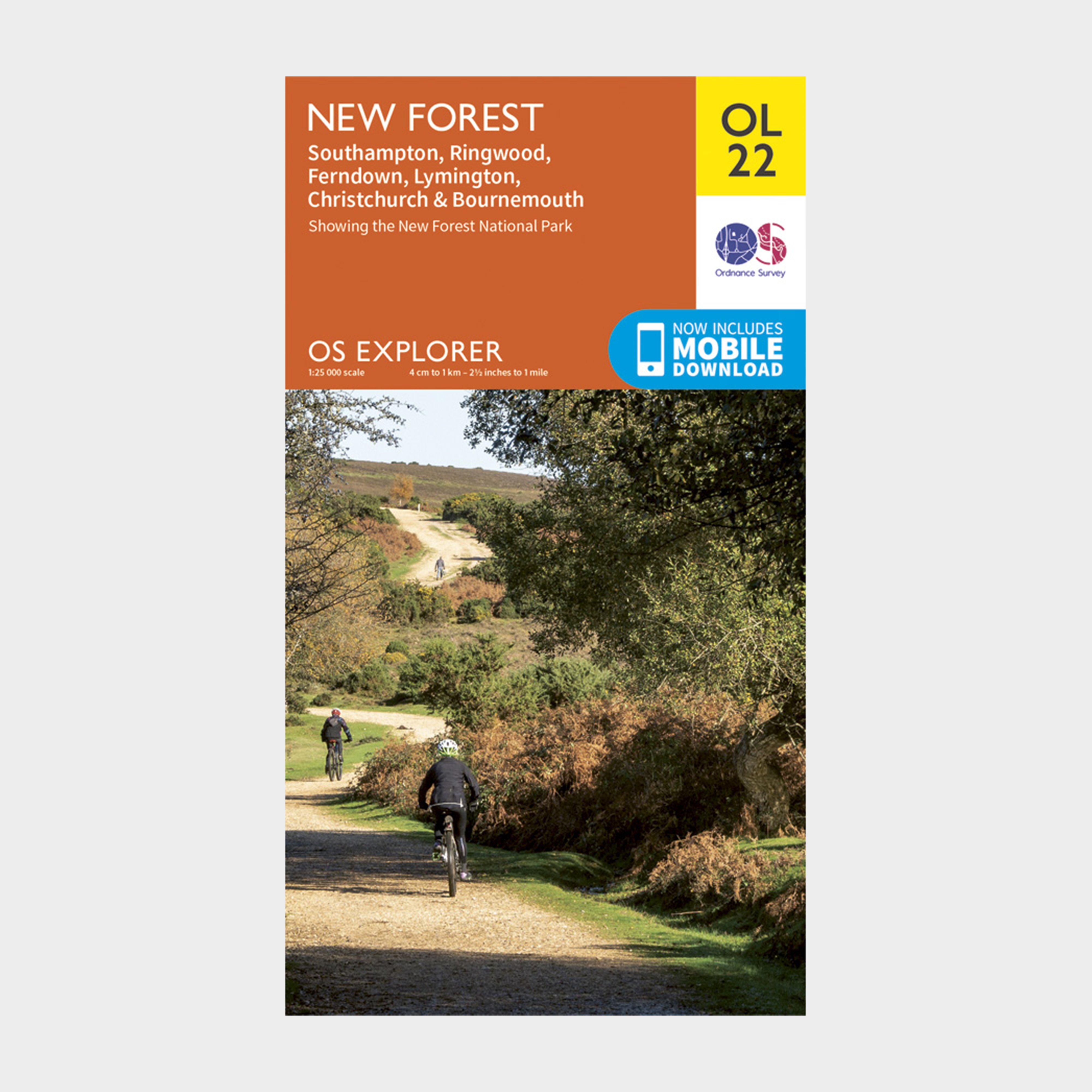 Image of Ordnance Survey Explorer Ol22 New Forest Map With Digital Version - Orange, Orange