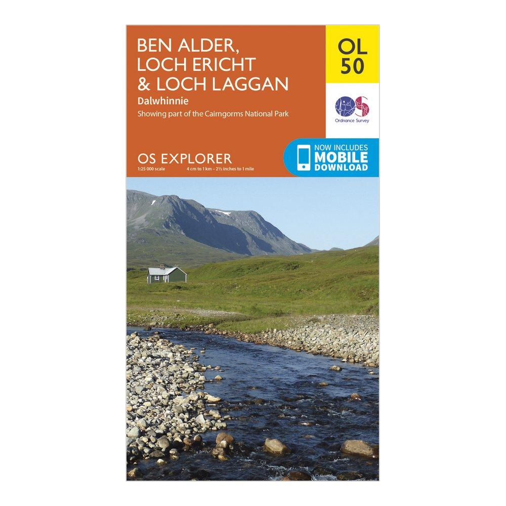 Image of Ordnance Survey Ol 50 Explorer Ben Alder, Loch Ericht & Loch Laggan - Orange, Orange