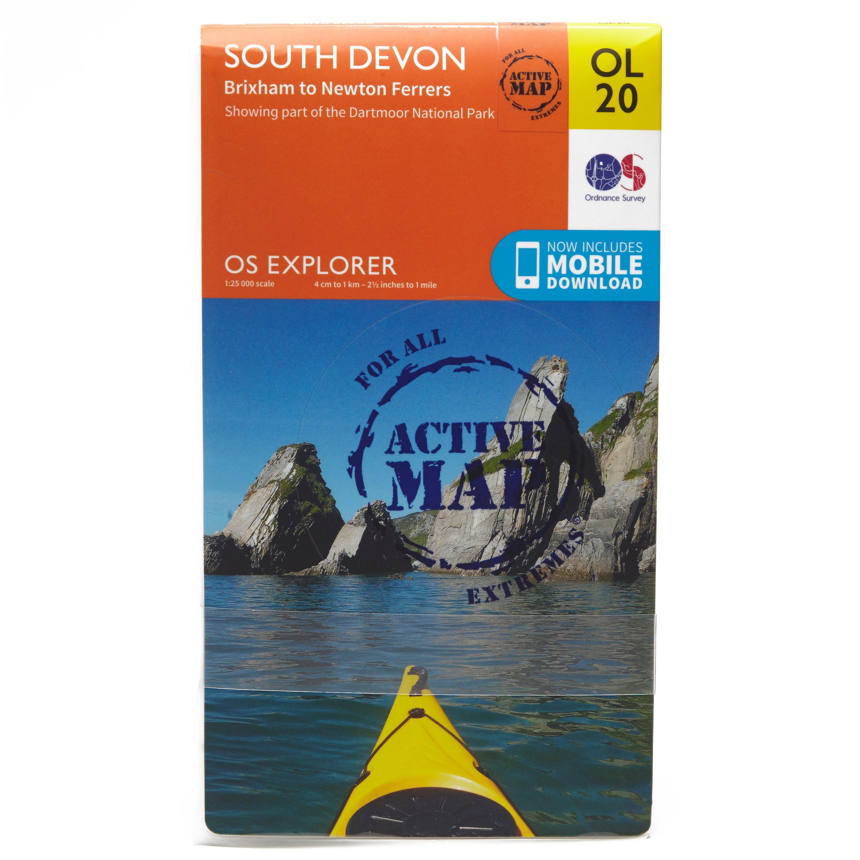 Image of Ordnance Survey Ol 20 Explorer South Devon Active Map - Orange, Orange