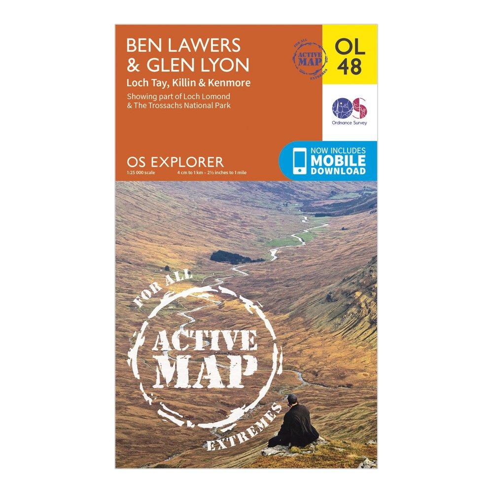 Image of Ordnance Survey Explorer Active Ol48 Ben Lawers & Glen Lyon Map With Digital Version - Orange, Orange