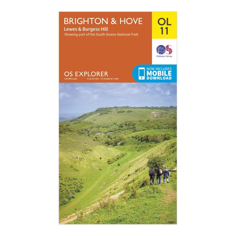 Explorer Ol11 Brighton & Hove Map With Digital Version - Orange, Orange