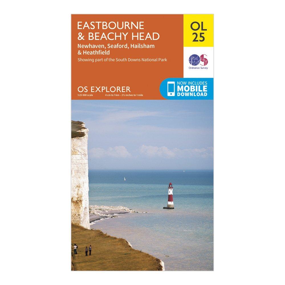 Explorer Ol25 Eastbourne & Beachy Head Map With Digital Version - Orange, Orange