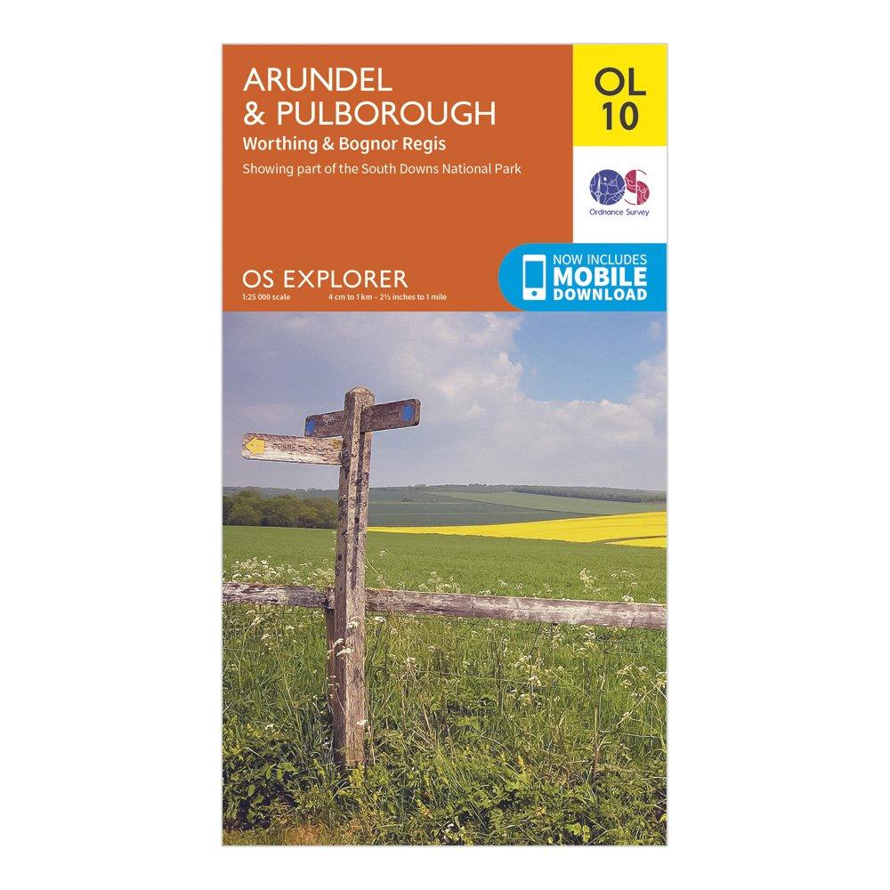 Explorer Ol10 Arundel & Pulborough Map With Digital Version - Orange, Orange