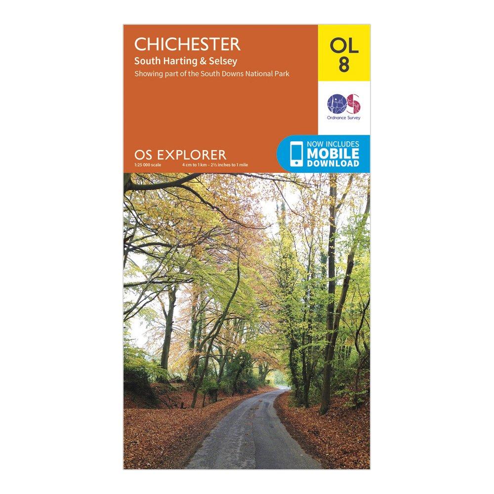 Image of Ordnance Survey Explorer Ol8 Chichester, South Harting & Selsey Map With Digital Version, D