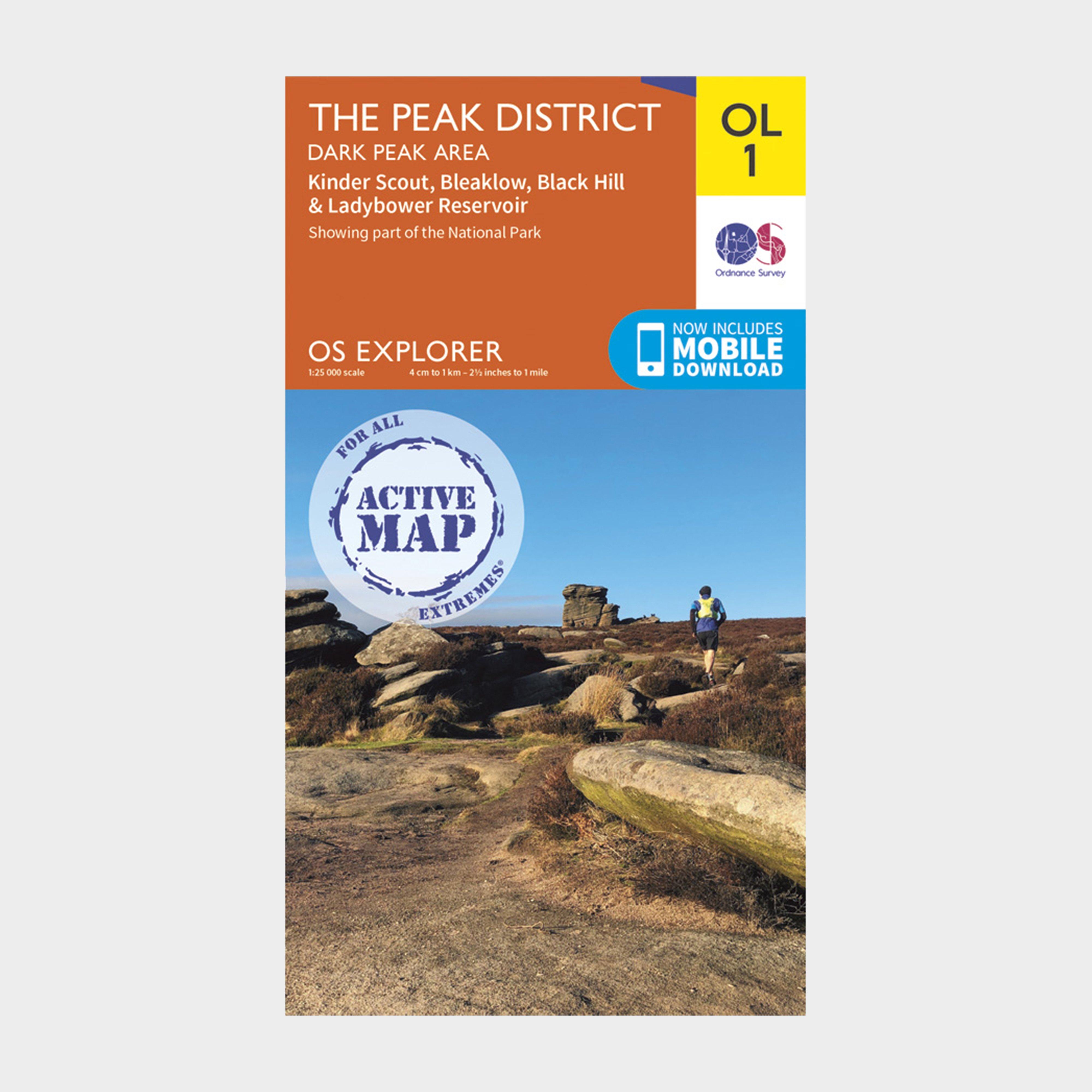 Explorer Active Ol1 The Peak District - Dark Peak Area Map With Digital Version - Orange, Orange