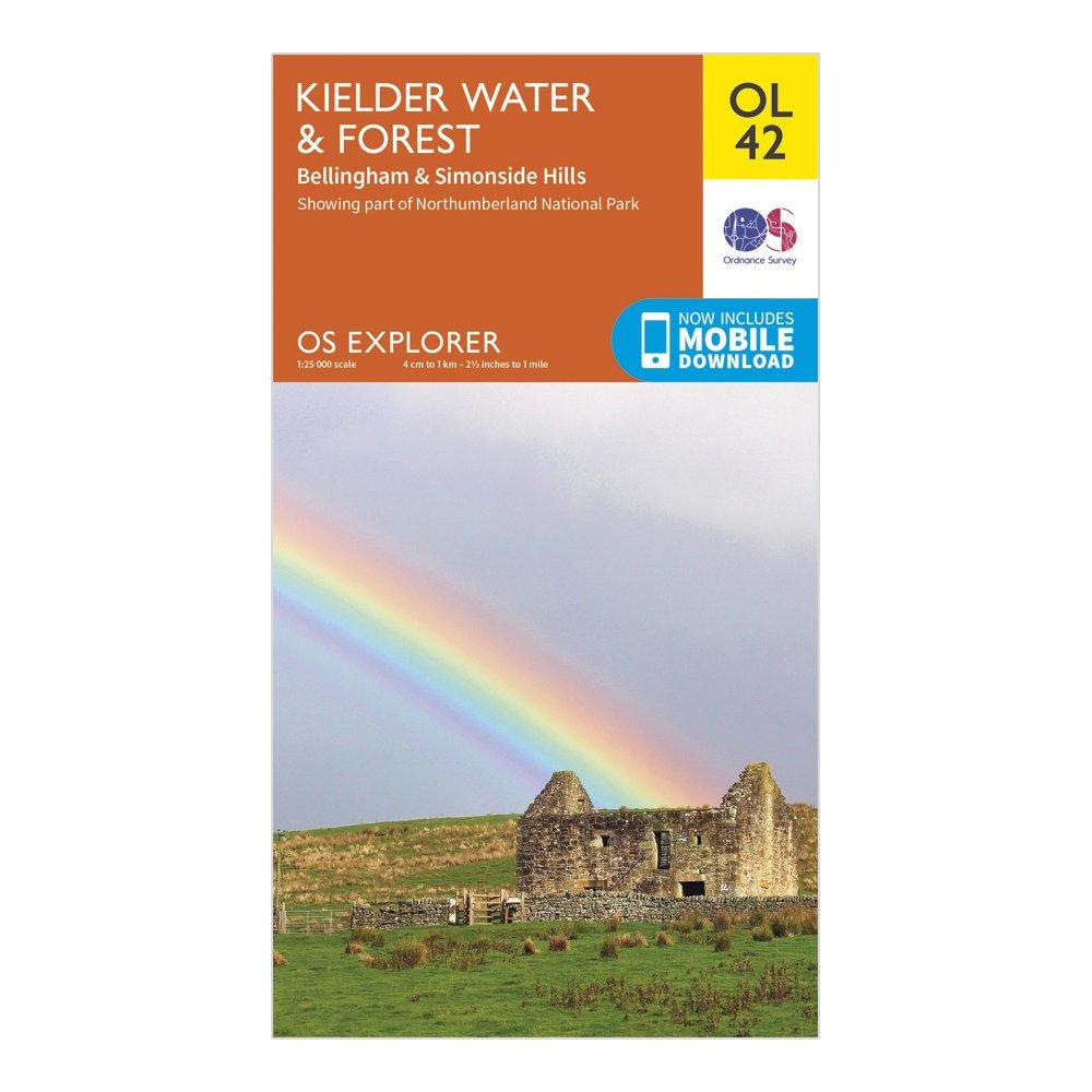 Image of Ordnance Survey Explorer Ol 42 Kielder Water & Forest Map - Orange, Orange