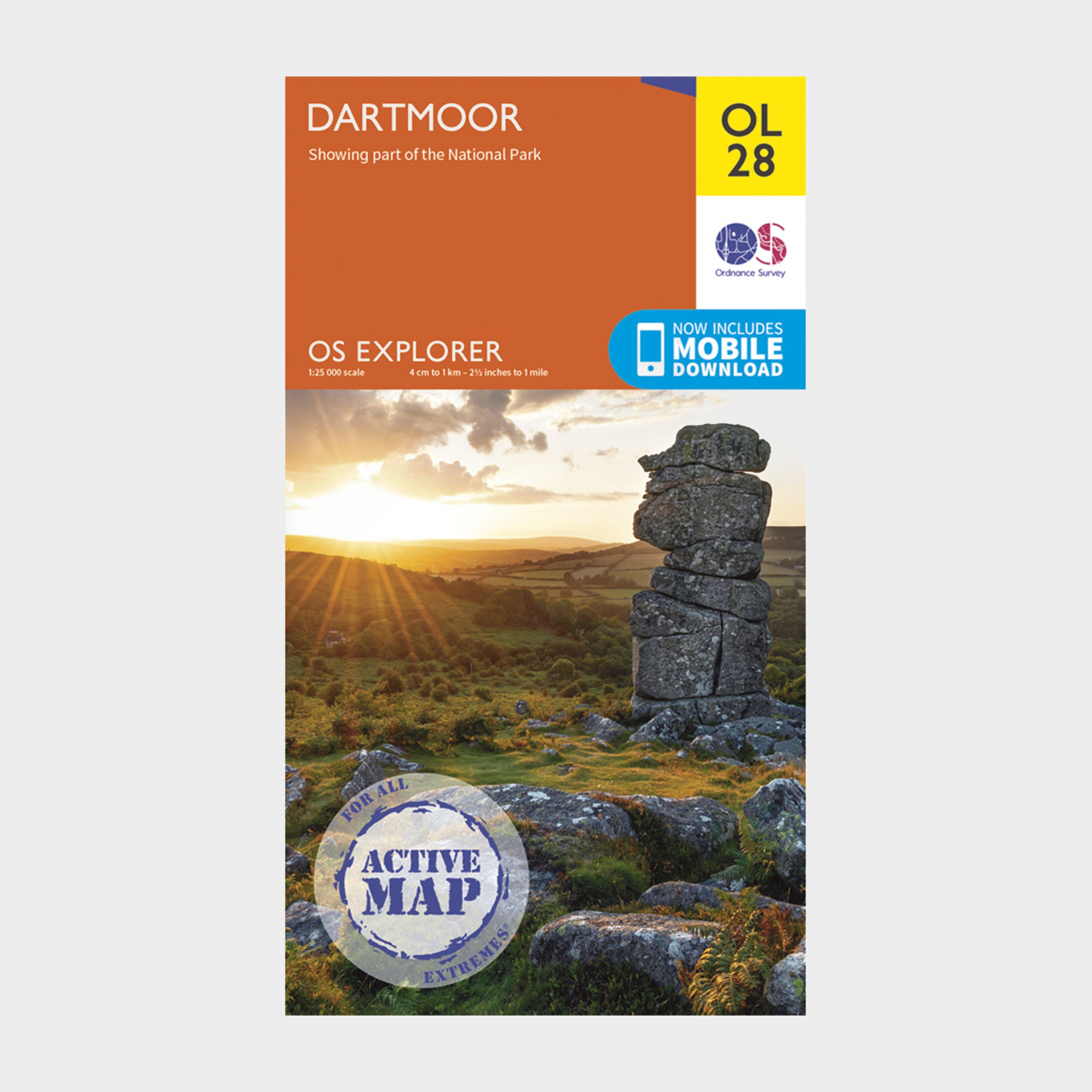 Image of Ordnance Survey Explorer Active Ol 28 Dartmoor Map, D