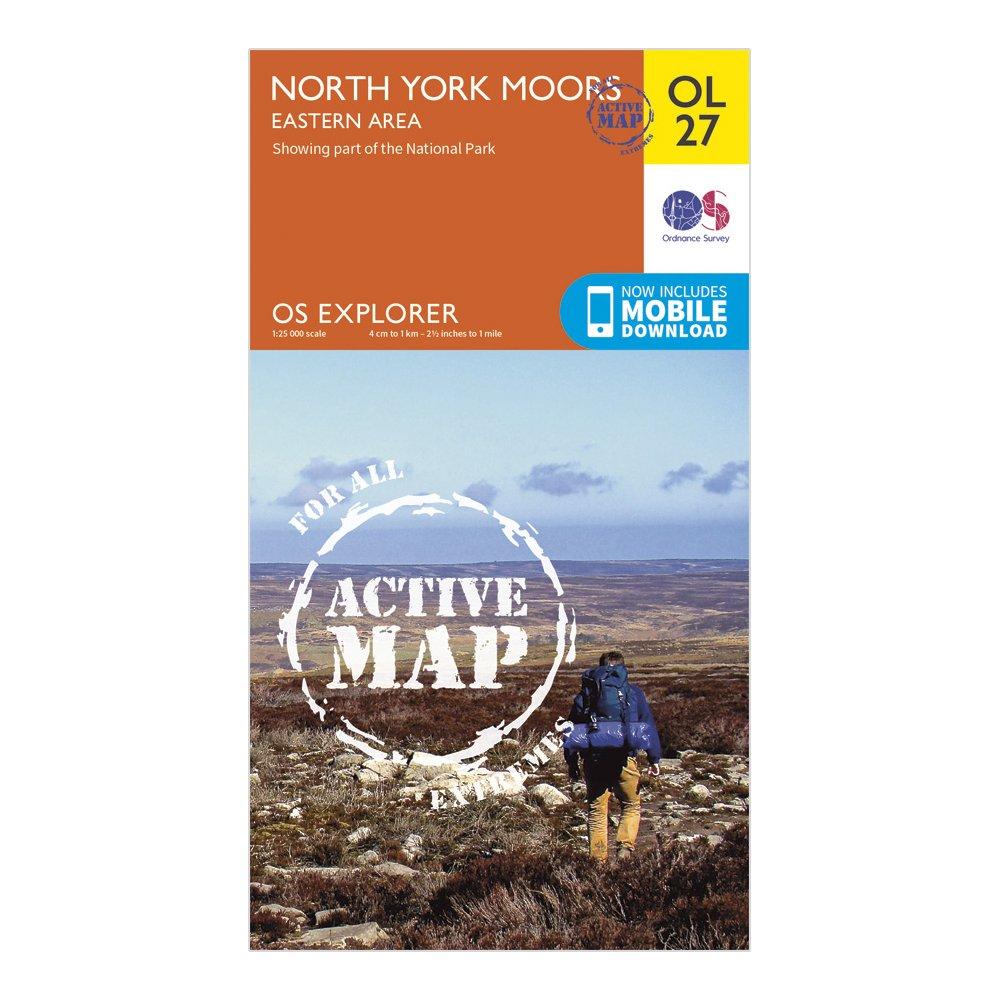 Image of Ordnance Survey Explorer Active Ol 27 North York Moors - Eastern Area Map With Digital Version - Orange, Orange