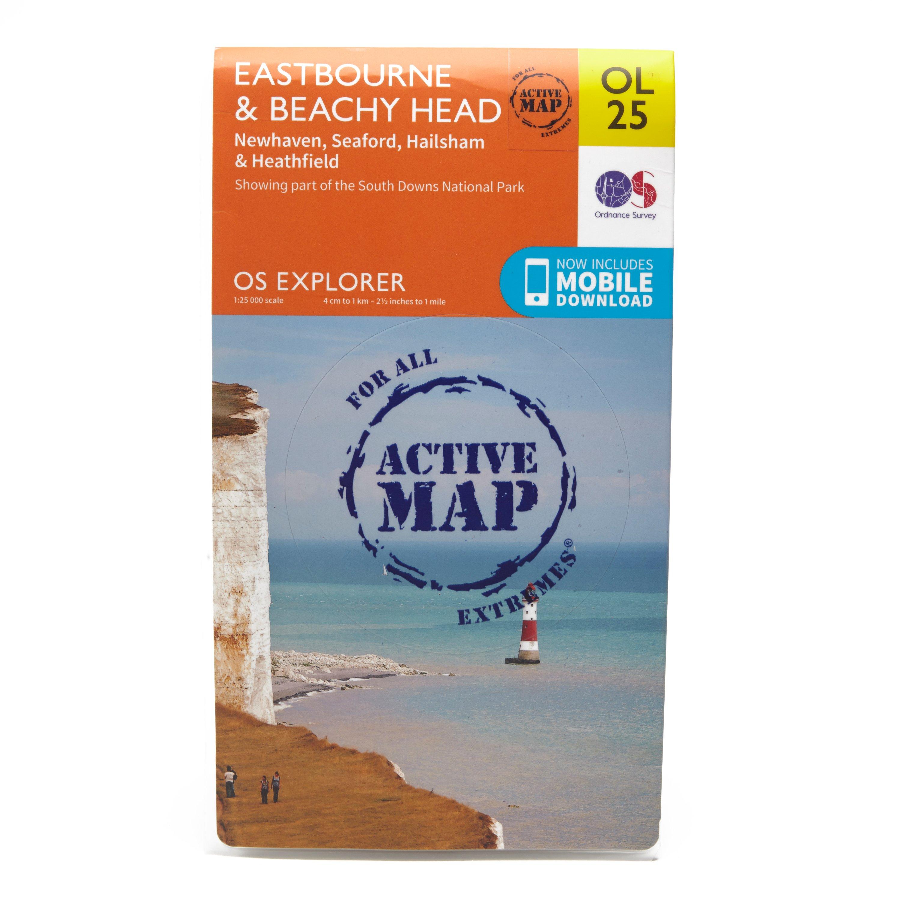Image of Ordnance Survey Explorer Active Ol 25 Eastbourne & Beachy Head Map - Orange, Orange