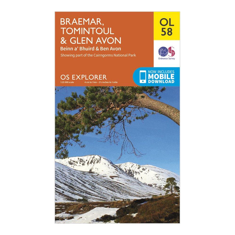 Explorer OL 58 Braemar, Tomintoul & Glen Avon Map, Orange
