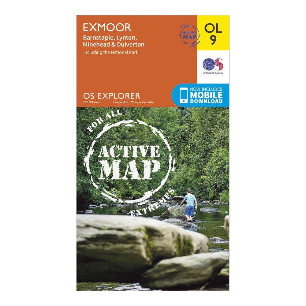 Image of Ordnance Survey Explorer Active Ol9 Exmoor Map With Digital Version, D