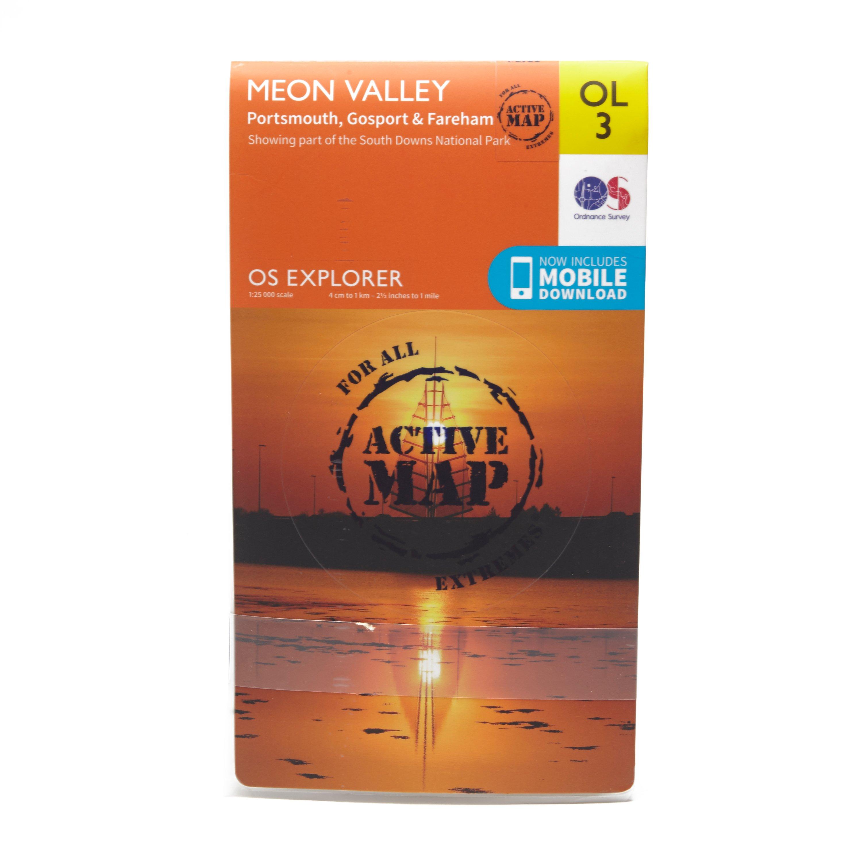 Image of Ordnance Survey Explorer Ol 3 Active D Meon Valley Map - Orange, Orange