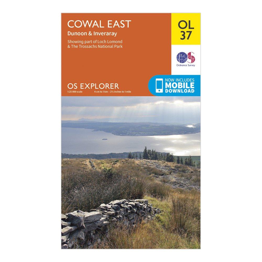 Image of Ordnance Survey Explorer Ol 37 Cowal East Dunoon & Inveraray Map - Orange, Orange
