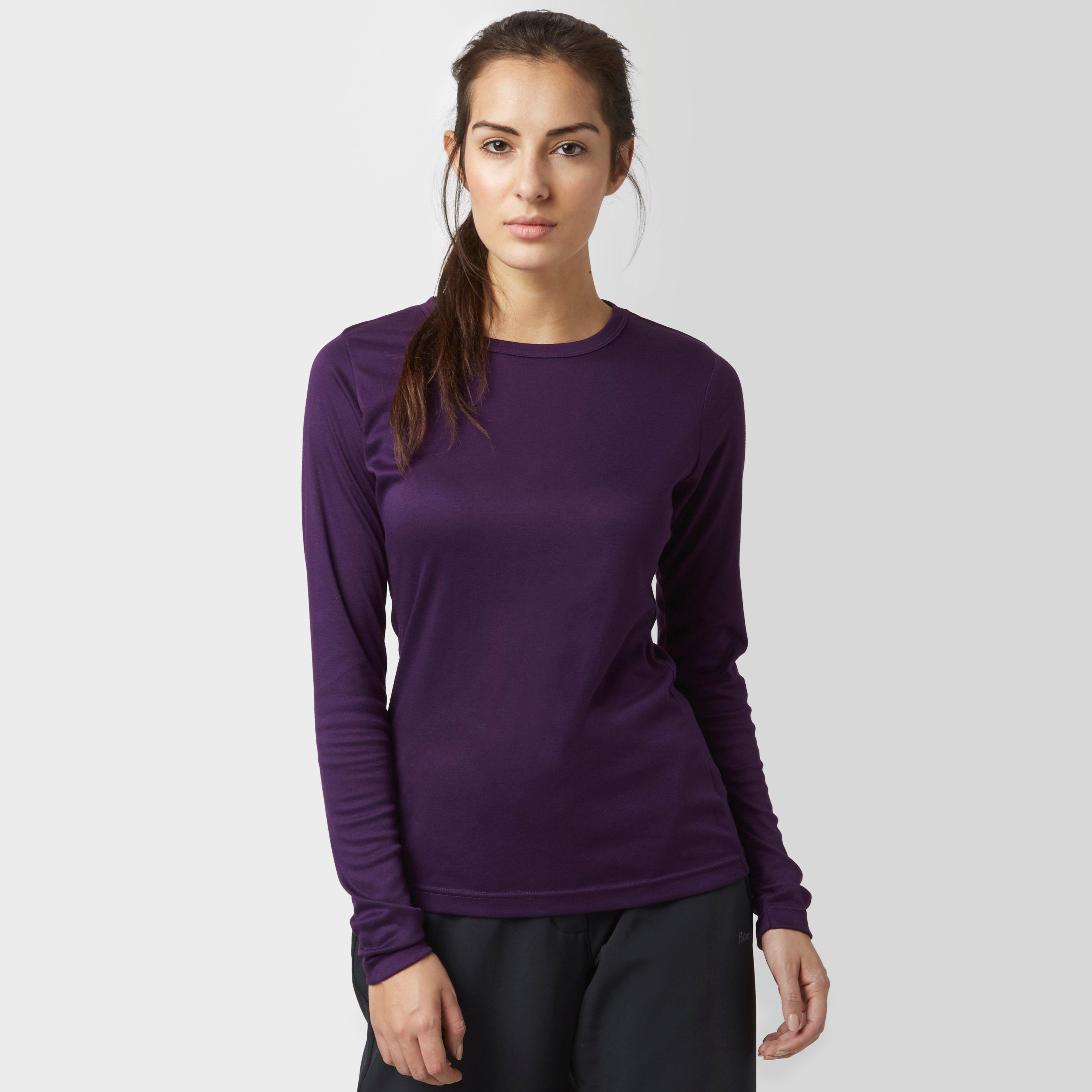 Image of Peter Storm Womens Long Sleeved Thermal Crew Neck Top Purple, Purple