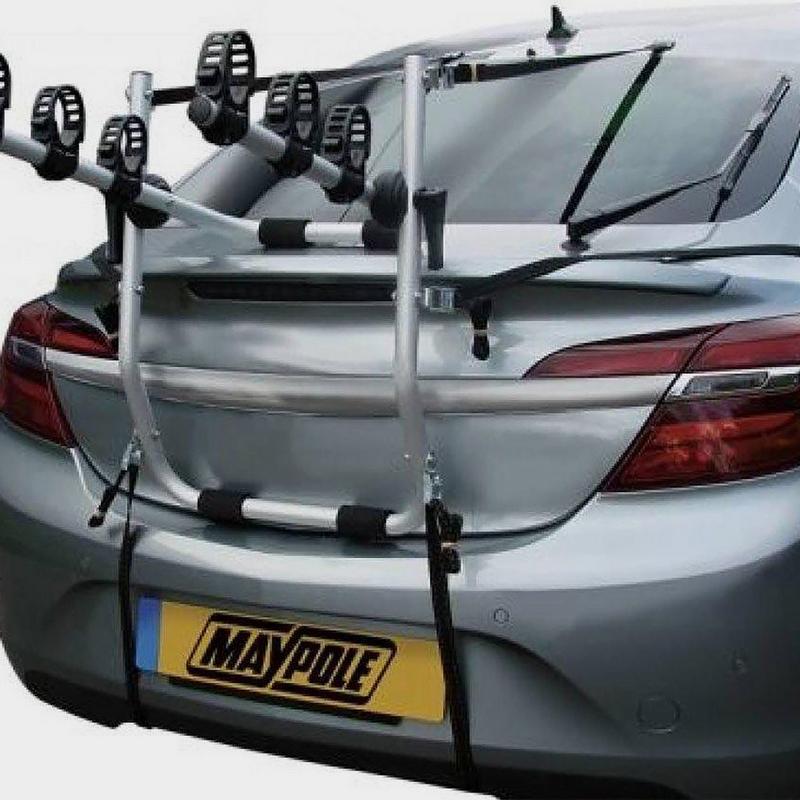 Millets Maypole High Rear Mounted 3 Bike Cycle Carrier - Silver, Silver