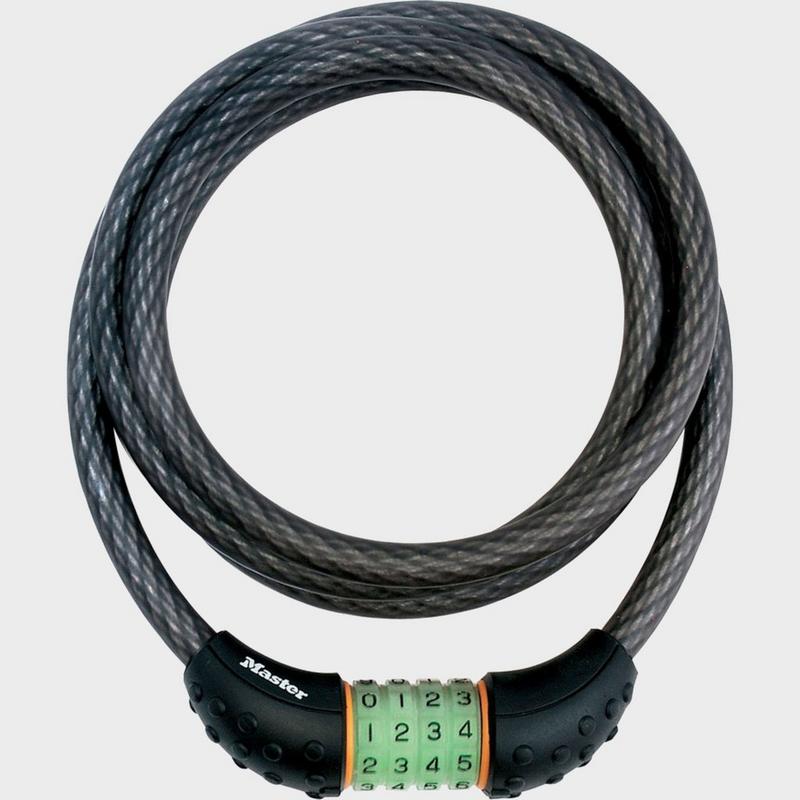 Millets Masterlock 12Mm X 1800Mm Combi Lock Cable - Black, Black