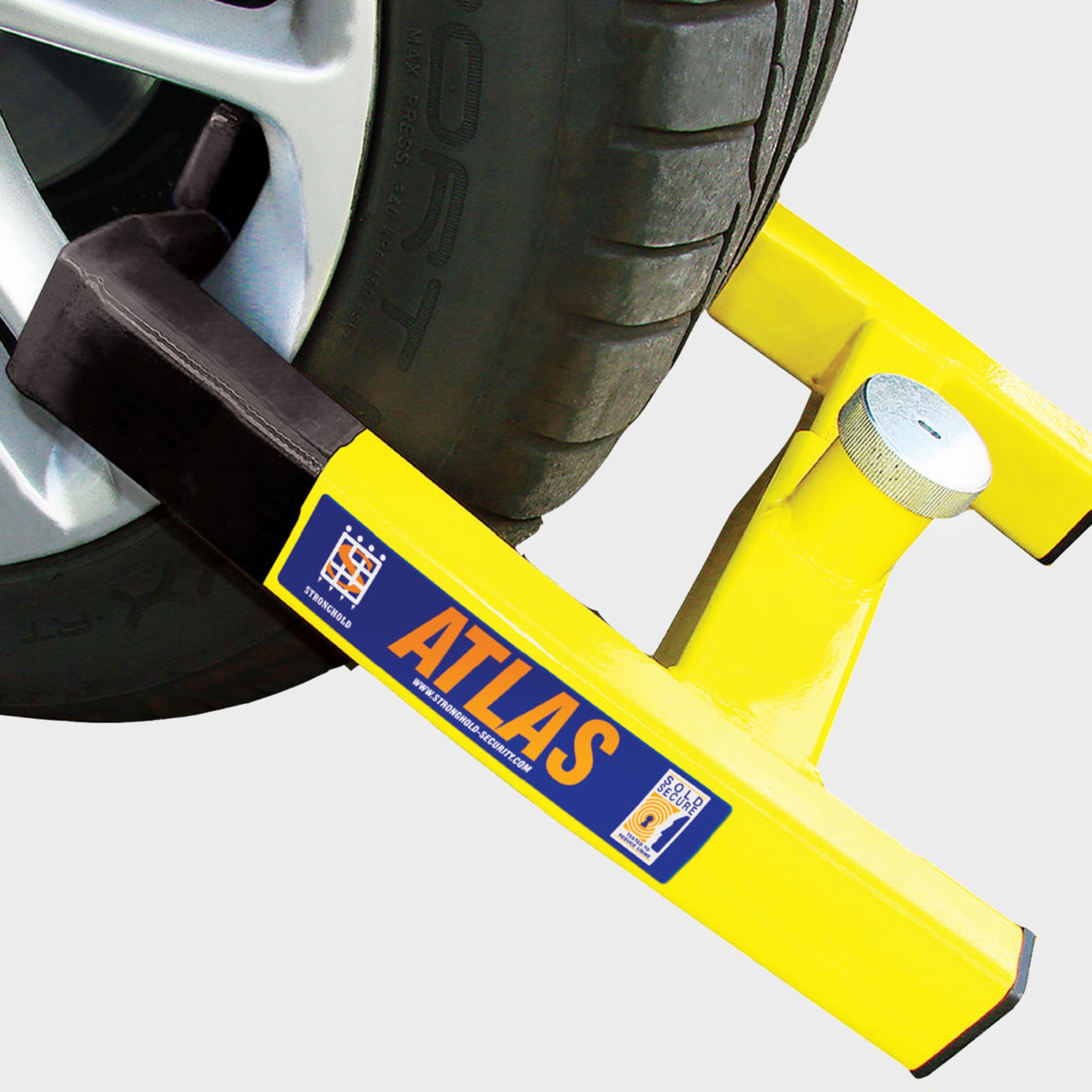 Image of Stronghold Atlas Caravan Wheel Clamp - Yellow, Yellow