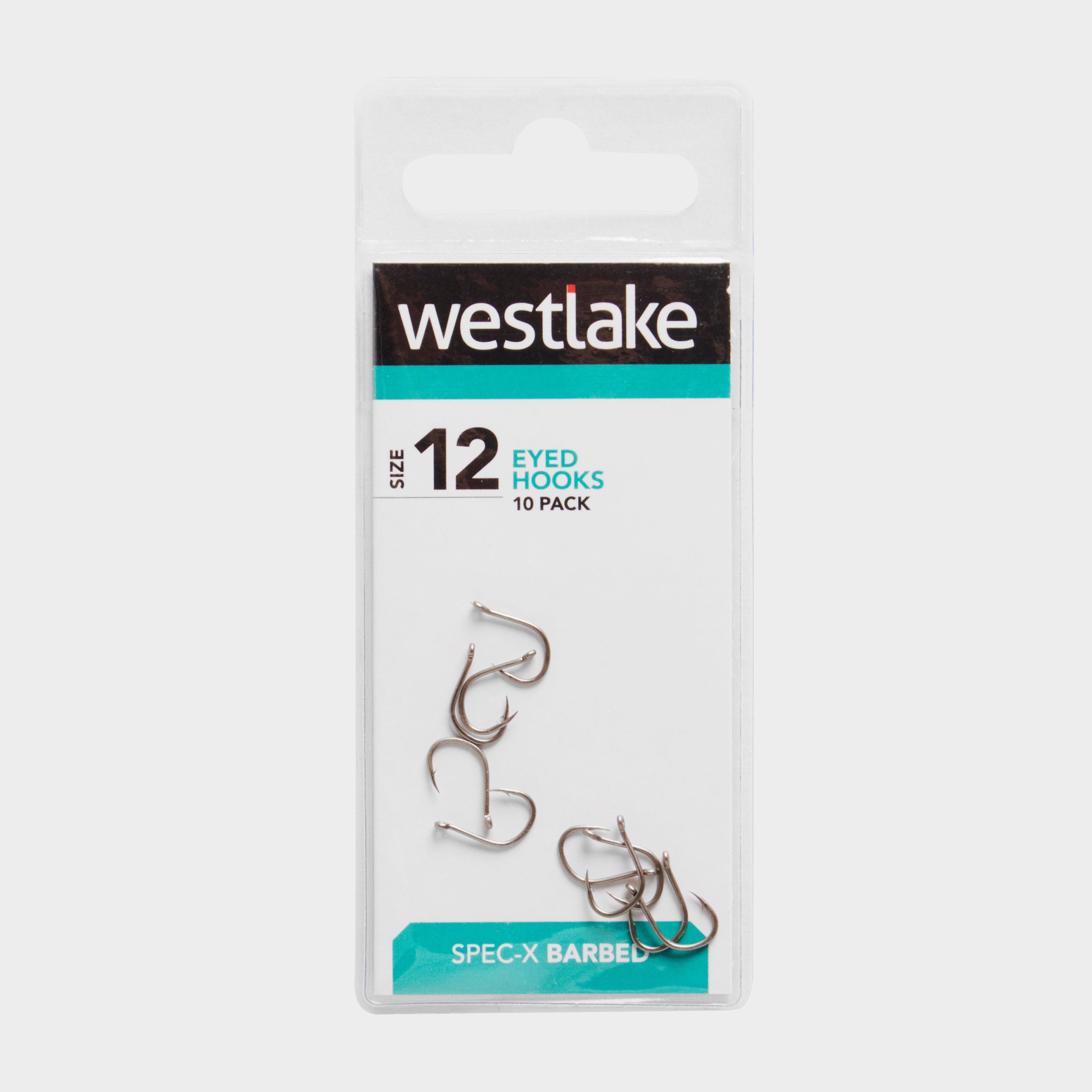 Photos - Fishing Hook / Jig Head West Lake Barbed Eyed Hooks  (Size 12), Silver (Pack of 10)