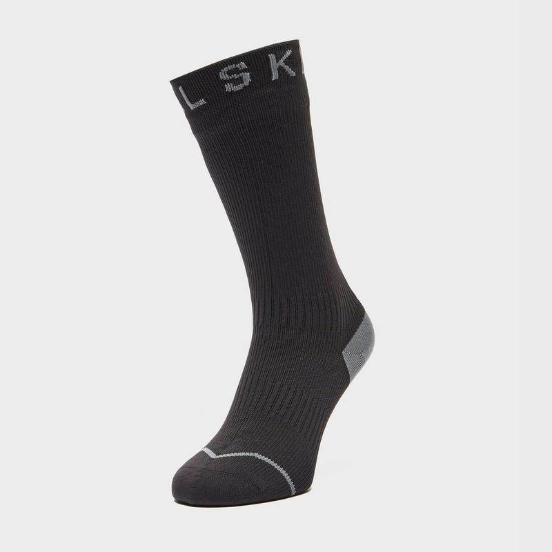 Millets SealSkinz Waterproof All Weather Mid Length Socks - Black, Black