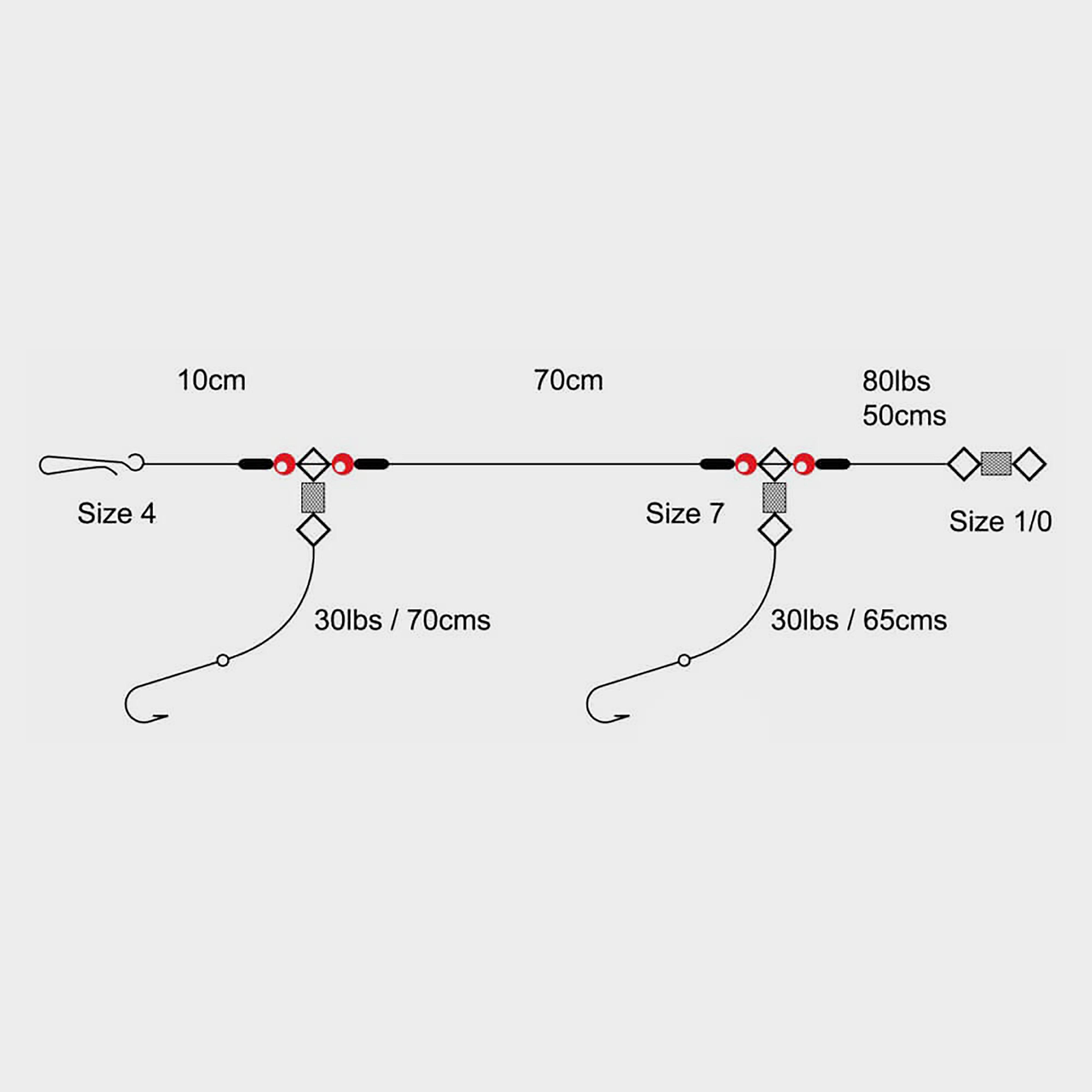Image of Tronix 2 Hook 1 Up 1 Down Rig (Size 3/0), 2