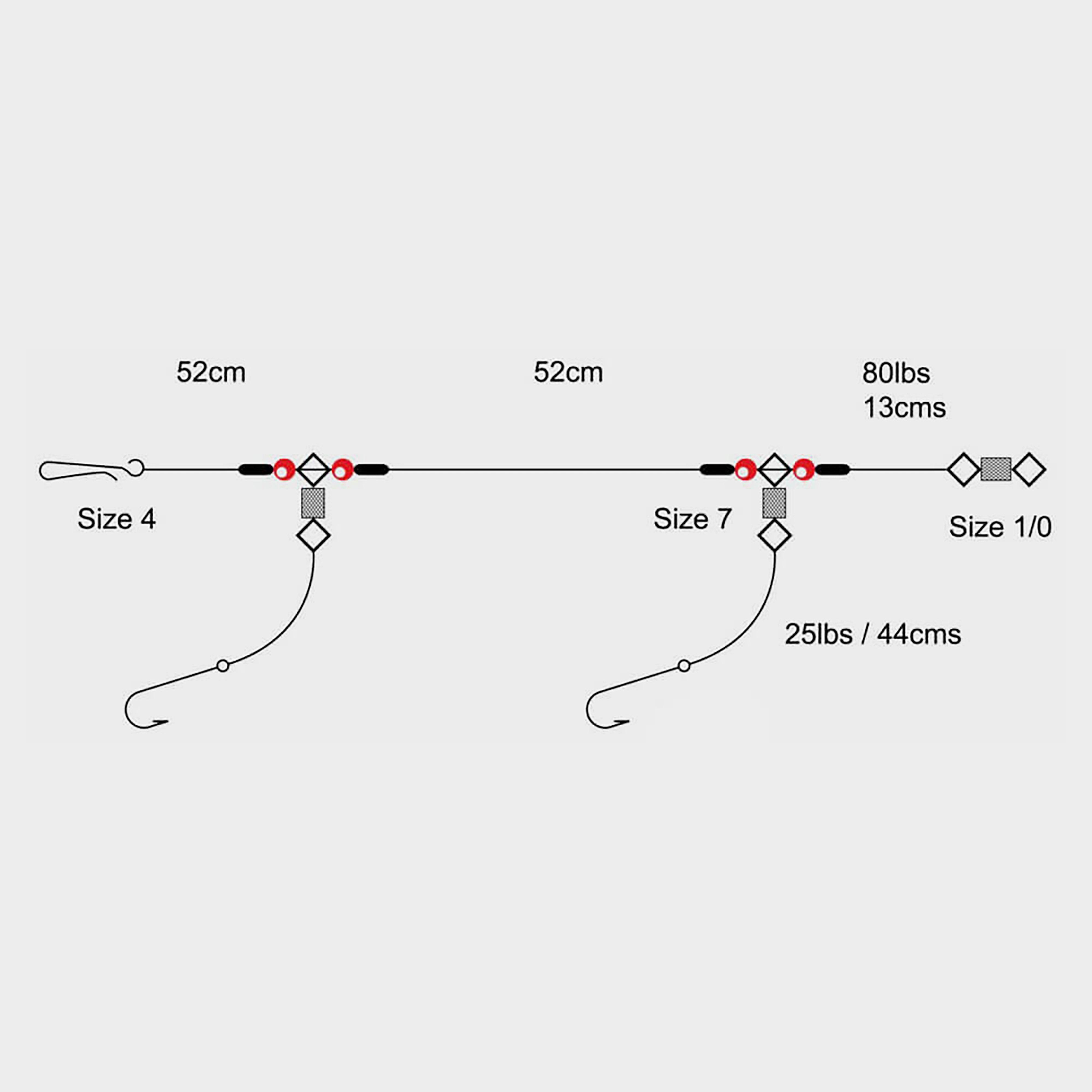 Image of Tronix 2 Hook Clipped Rig (Size 3/0), 3/0