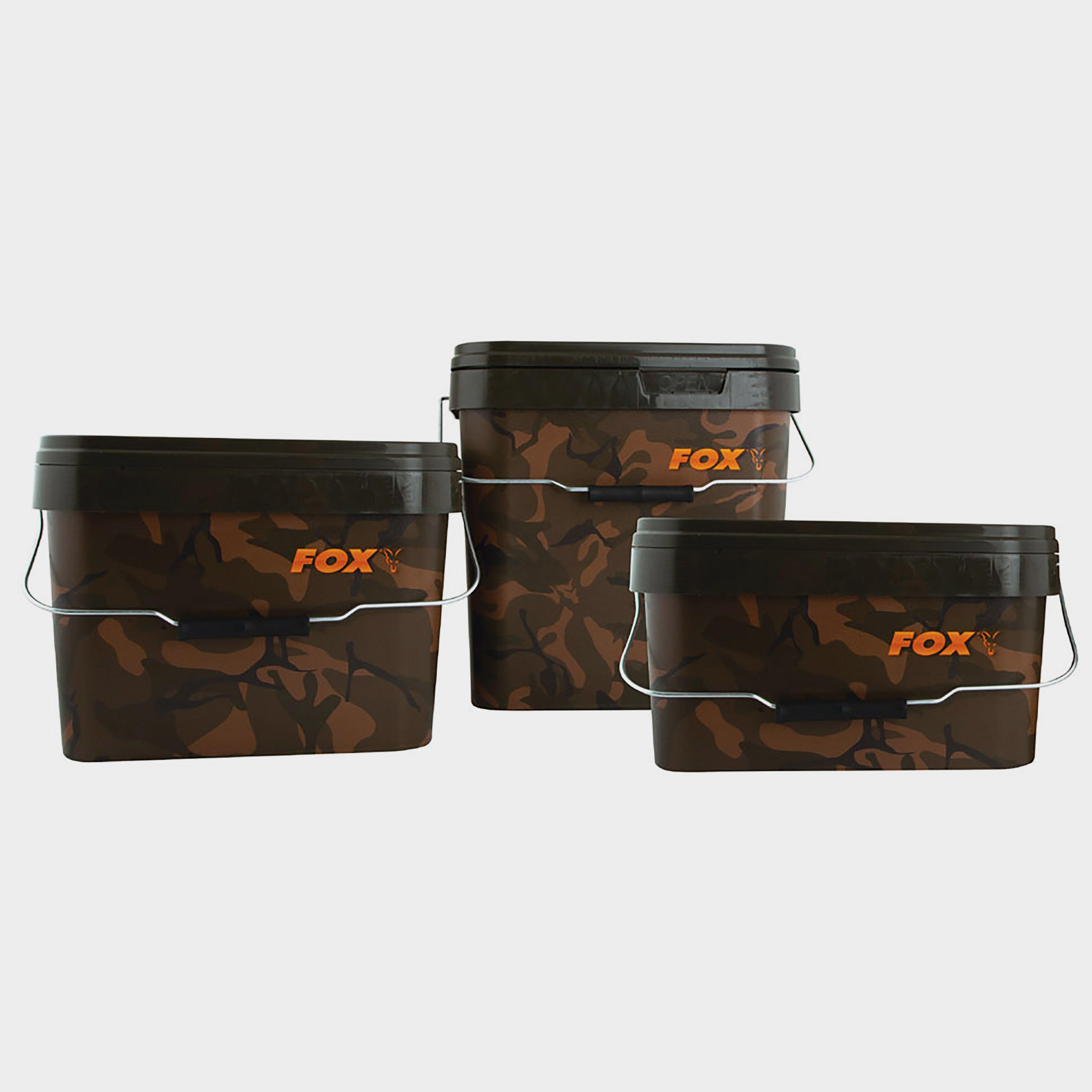 Image of Fox International Camo Square Bucket 5 Litre - Green, Green