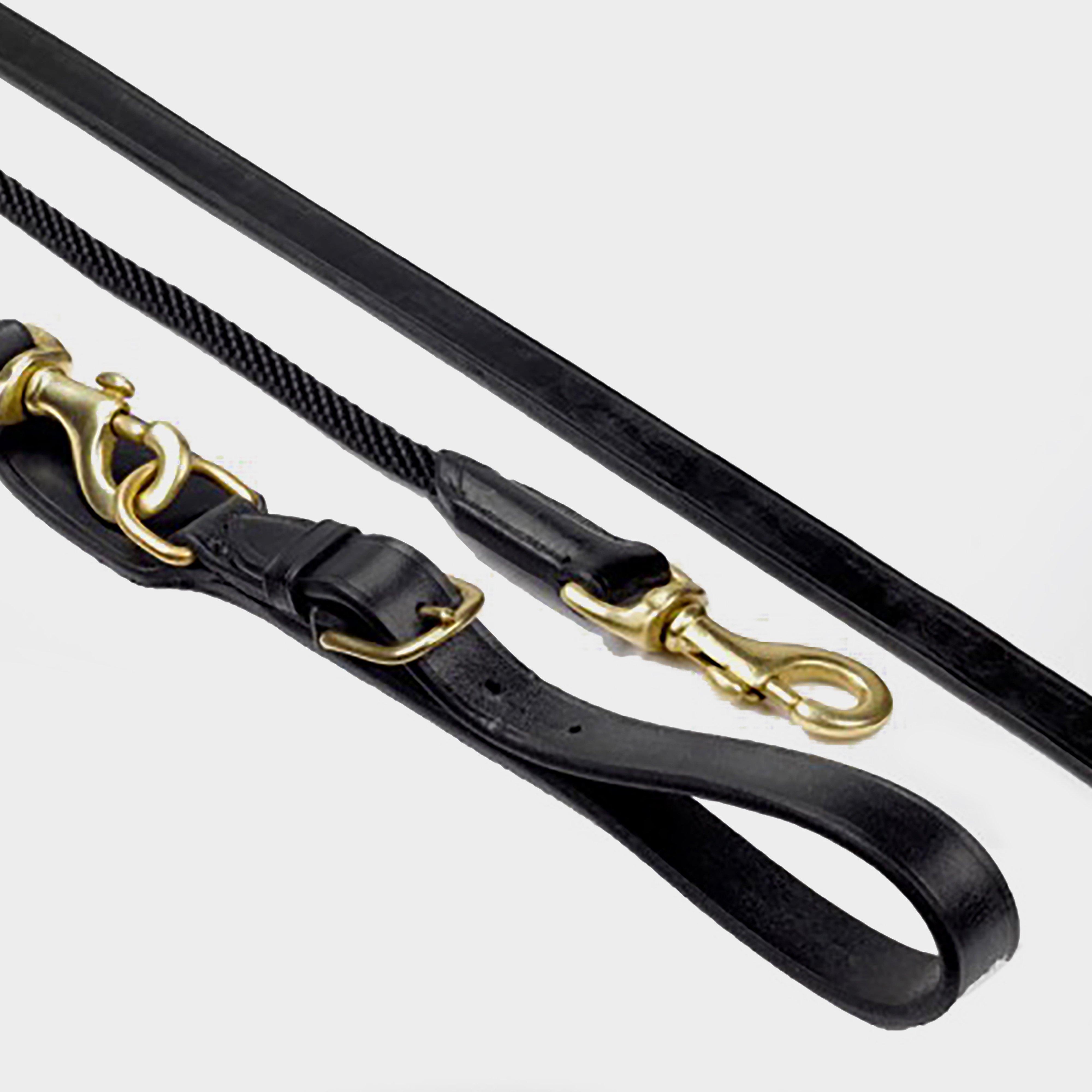 Whitaker Whitaker Leather Rope Draw Reins - Black, BLACK