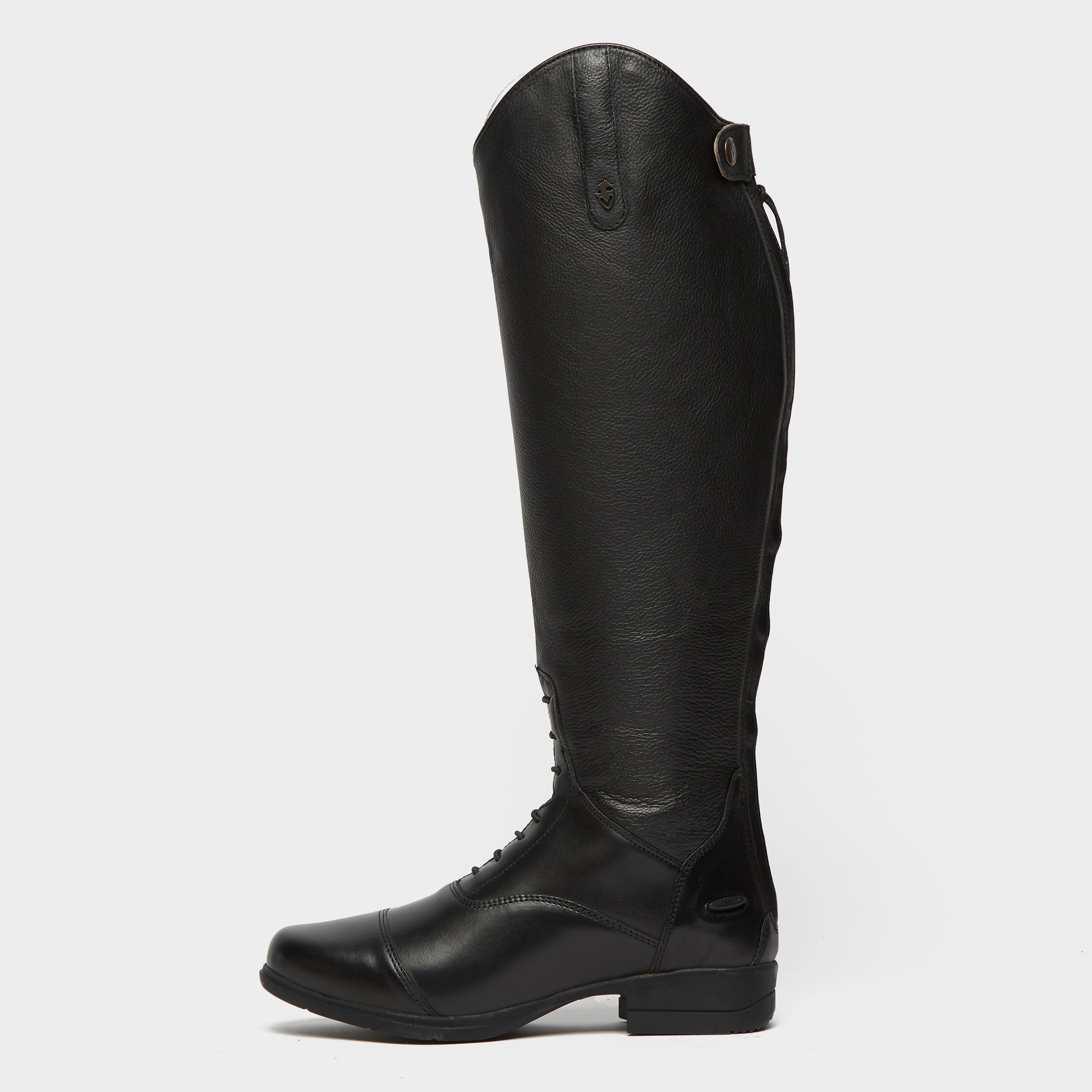 Moretta Moretta Womens Gianna Leather Field Riding Boots Black, BLACK