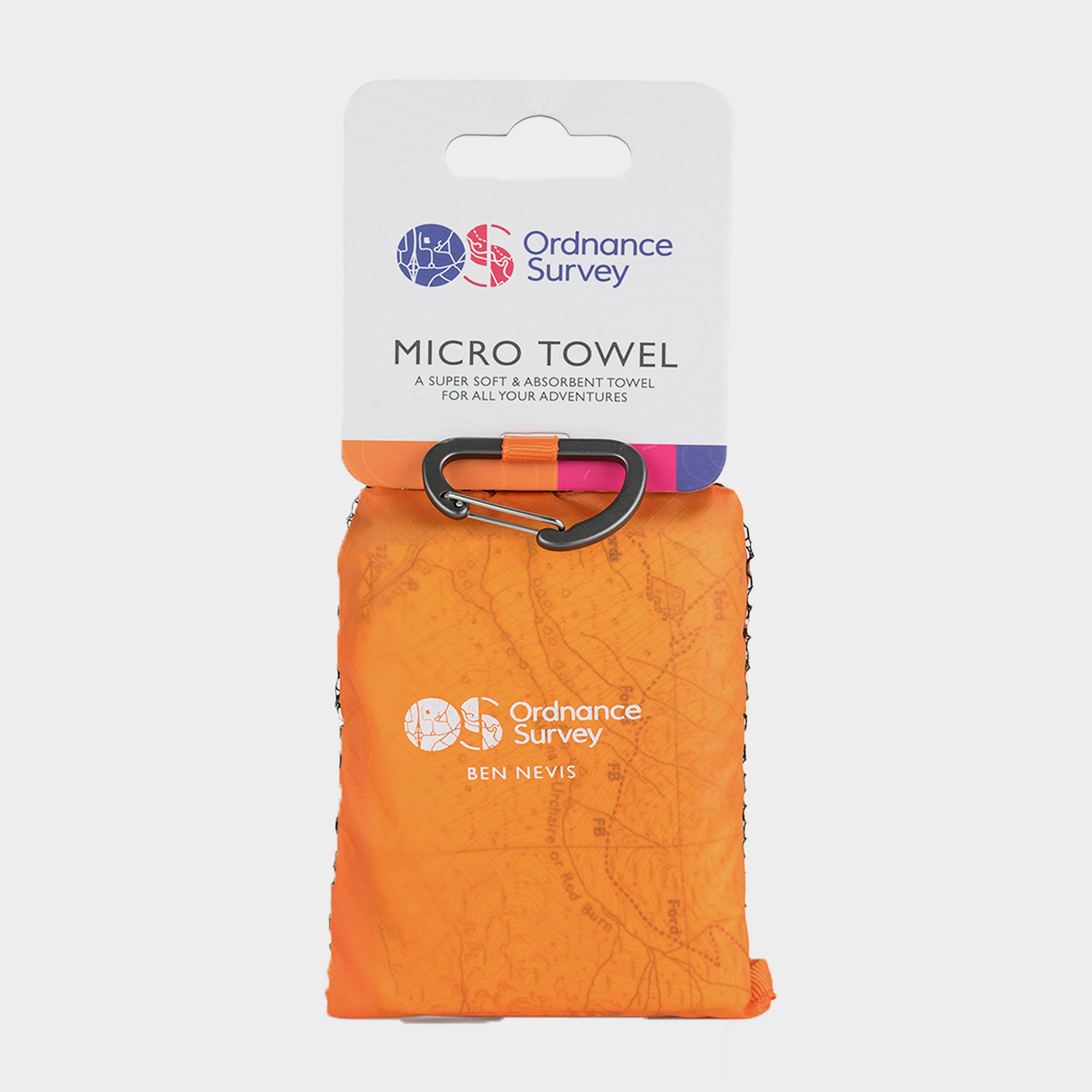 Image of Ordnance Survey Ben Nevis Micro Towel - Orange, Orange