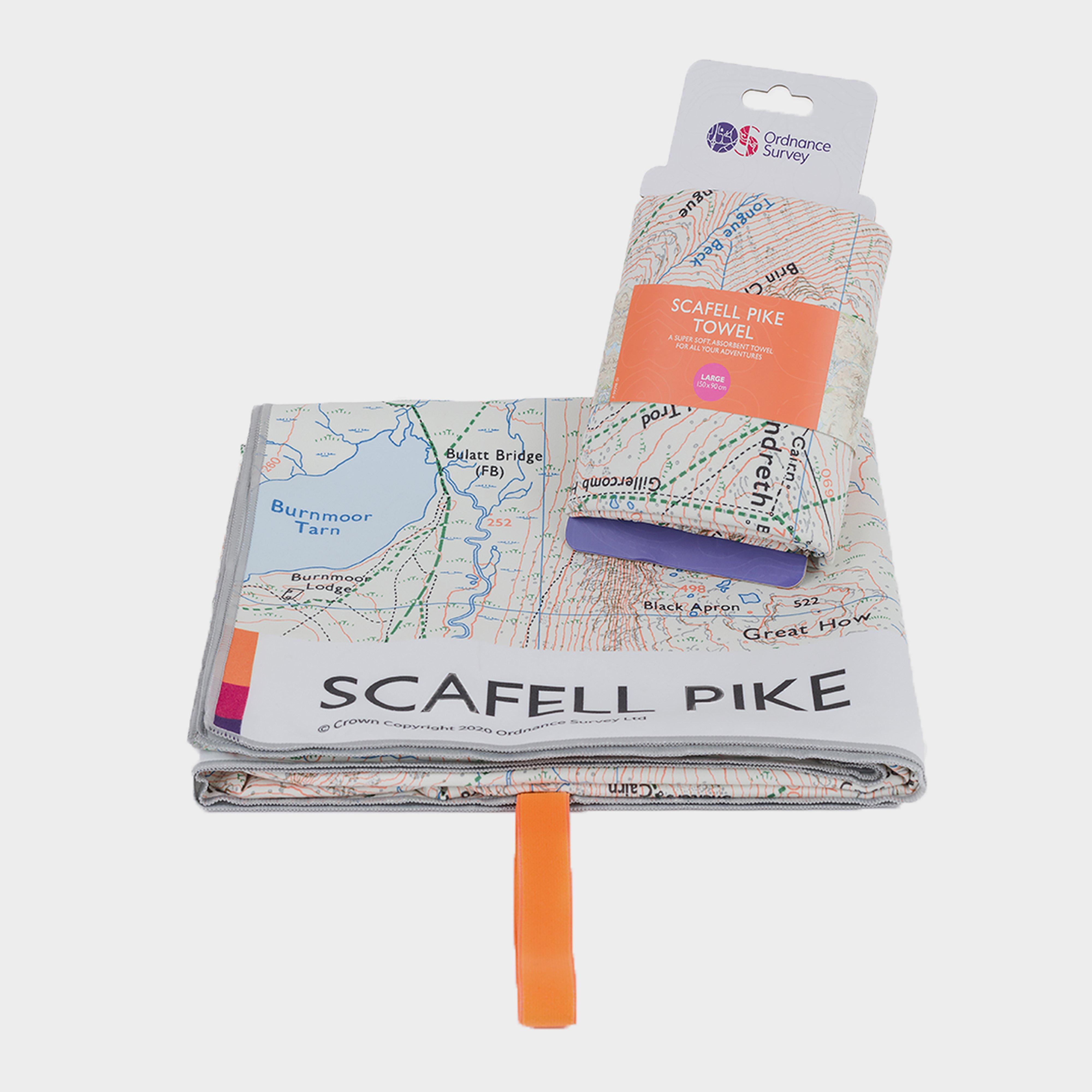 Image of Ordnance Survey Scafell Pike Large Travel Towel - White, White