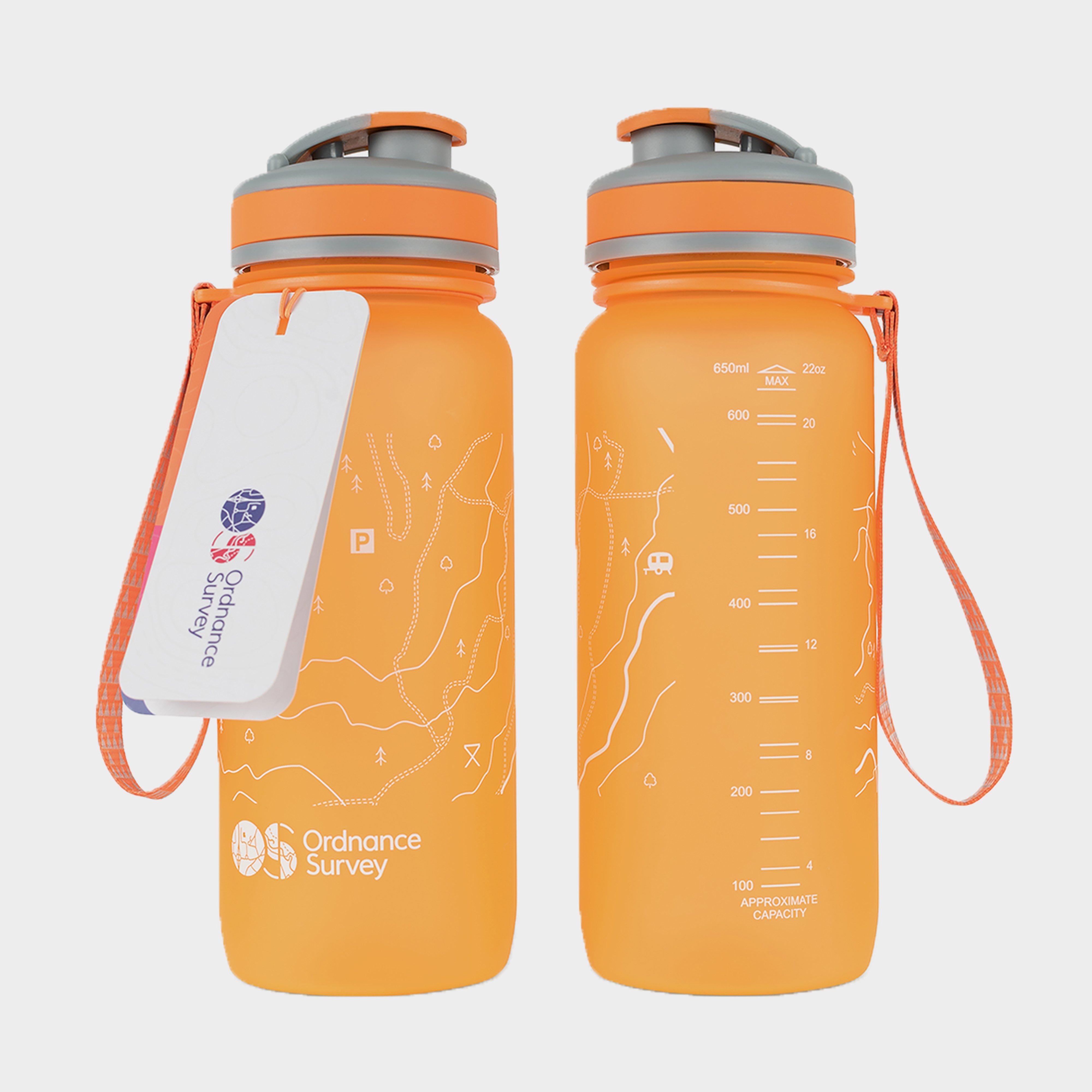 Image of Ordnance Survey Water Bottle (650Ml) - Orange, Orange