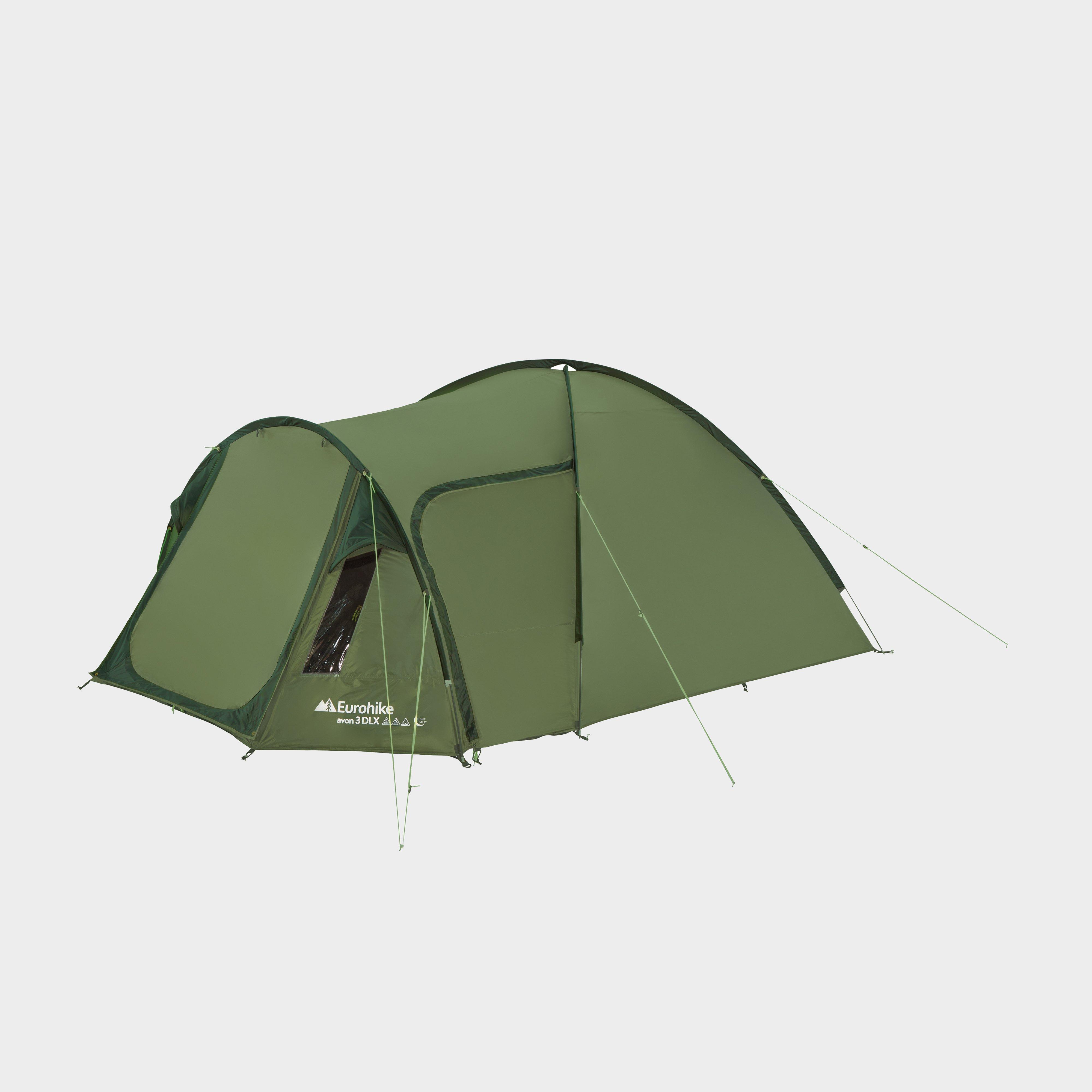 Image of Eurohike Avon 3 Dlx Nightfall Tent - Green, GREEN