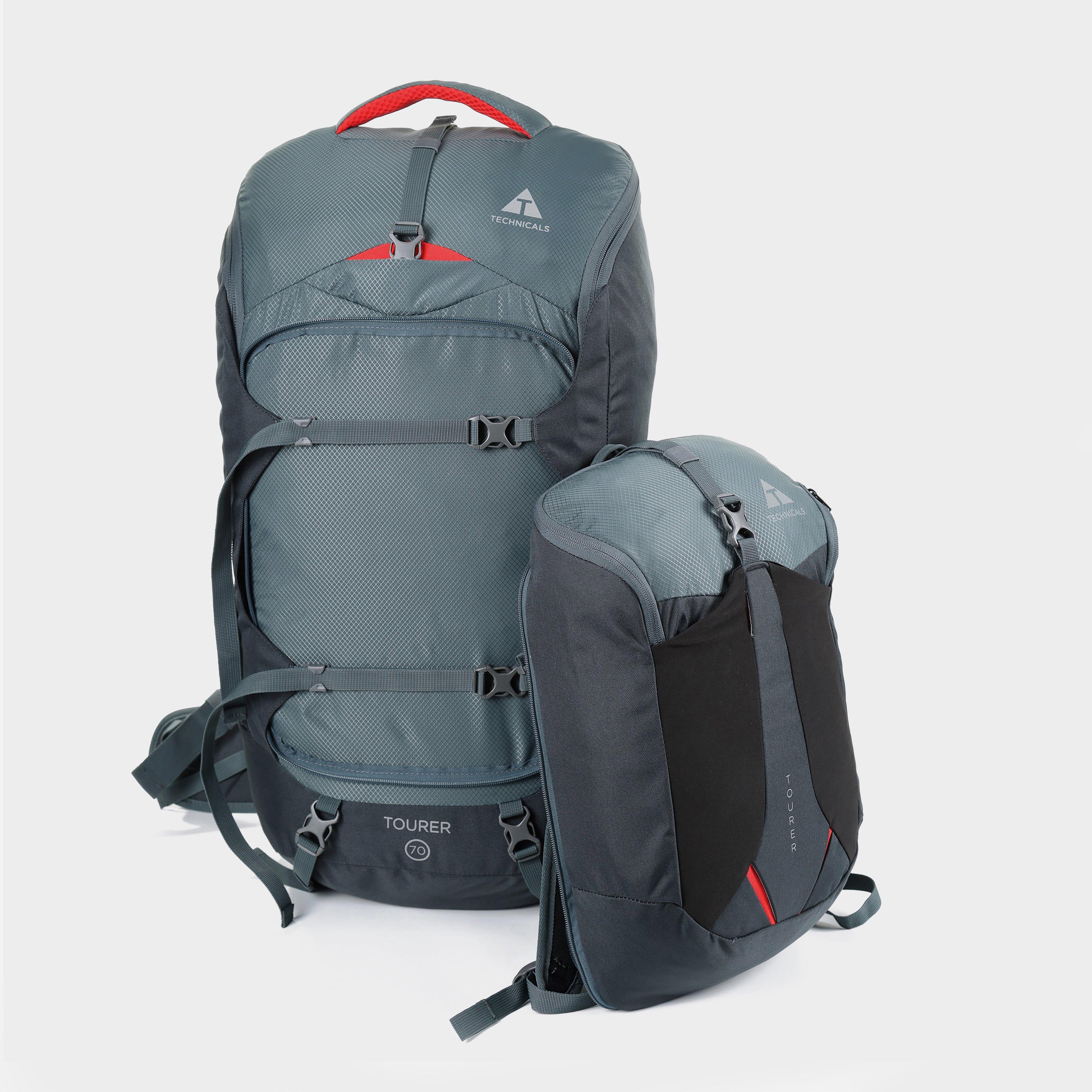Technicals Technicals Tourer 70 (55L Main Pack +15L Mini Pack) Travel Pack - Grey, Grey