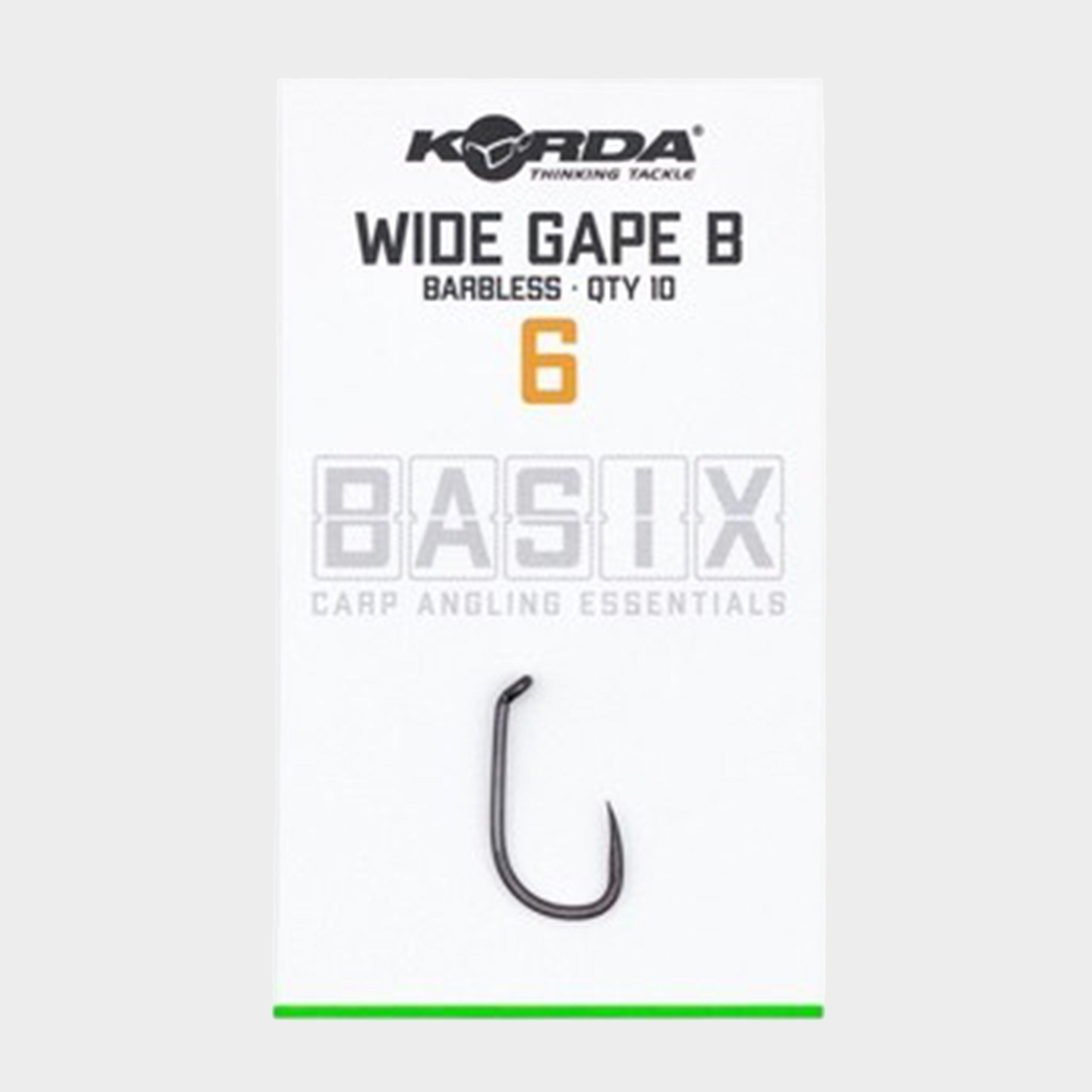 Image of Korda Basix Wide Gape Hooks Barbed Size 6, 6