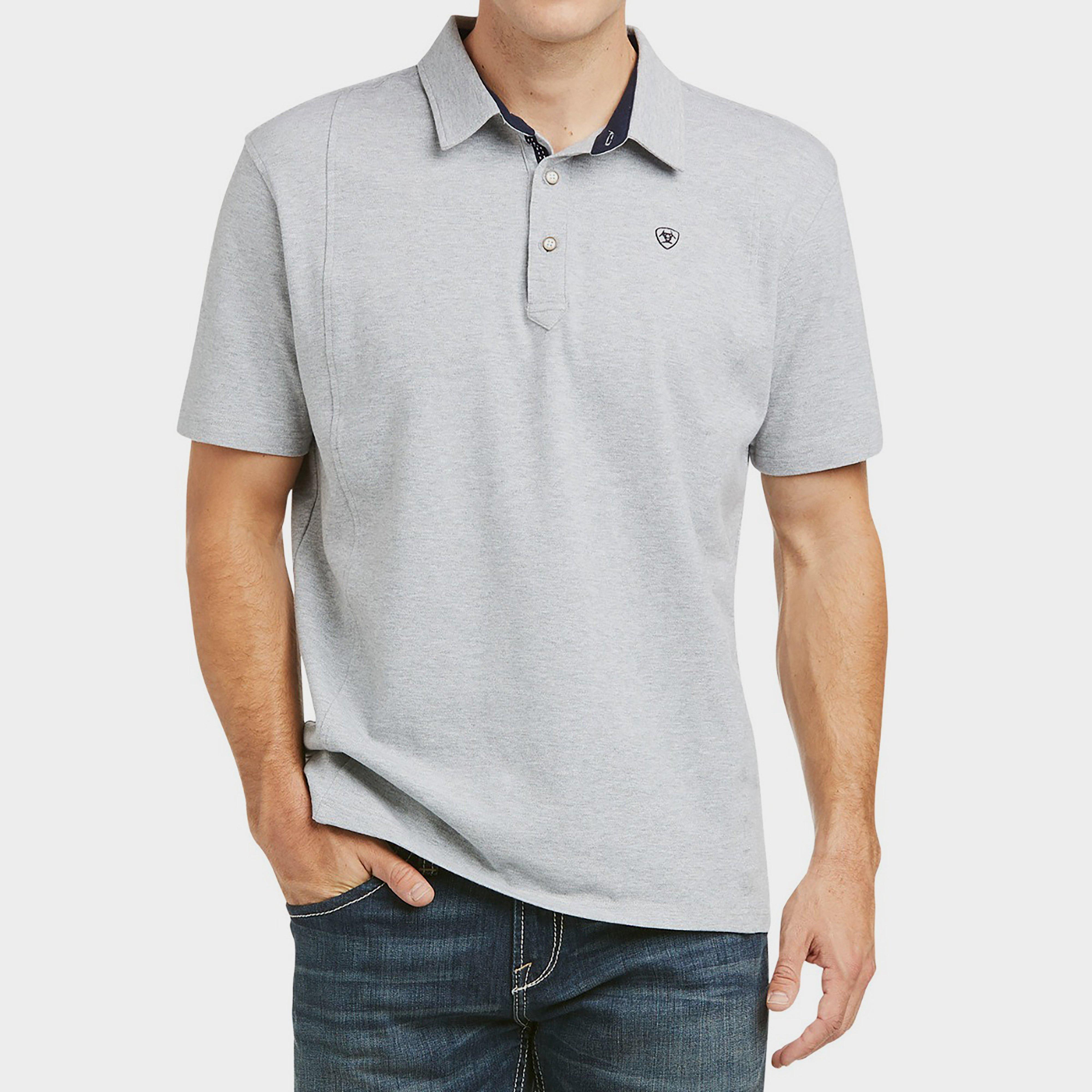 Men's Medal Short Sleeved Polo, Grey from Blacks