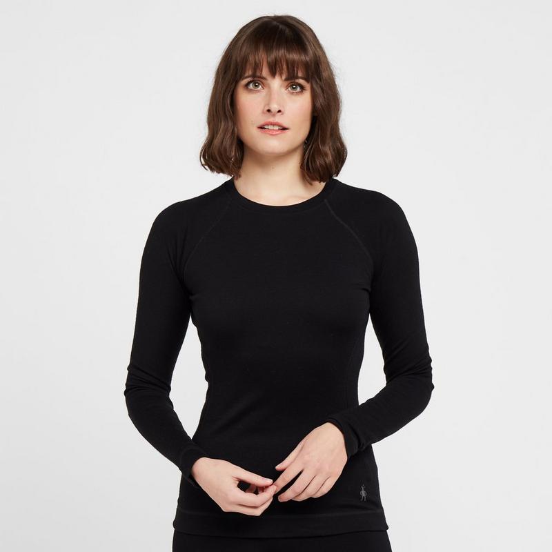 Millets SmartWool Women's Classic Crew Long Sleeve Baselayer Top - Black, Black