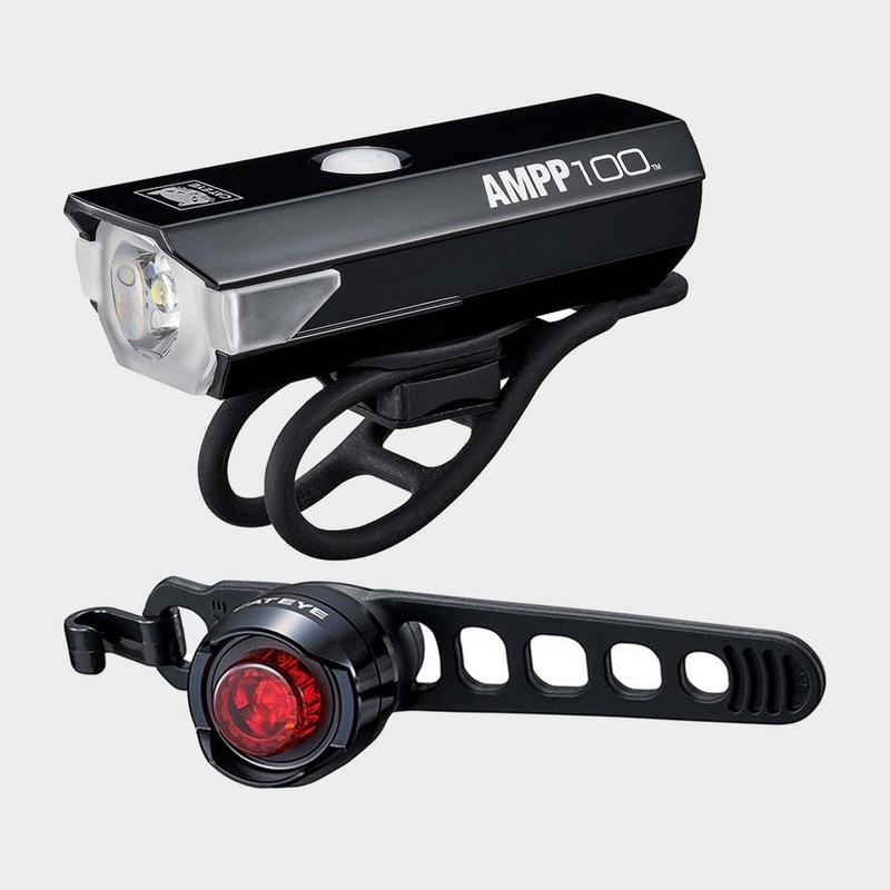 Millets Cateye Ampp 200 & Orb Rc Bike Light Set - Black, Black