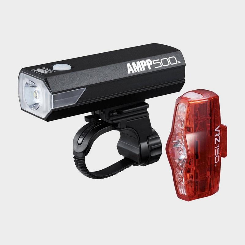 Millets Cateye Ampp500 & Viz150 Bike Light Set - Black, Black