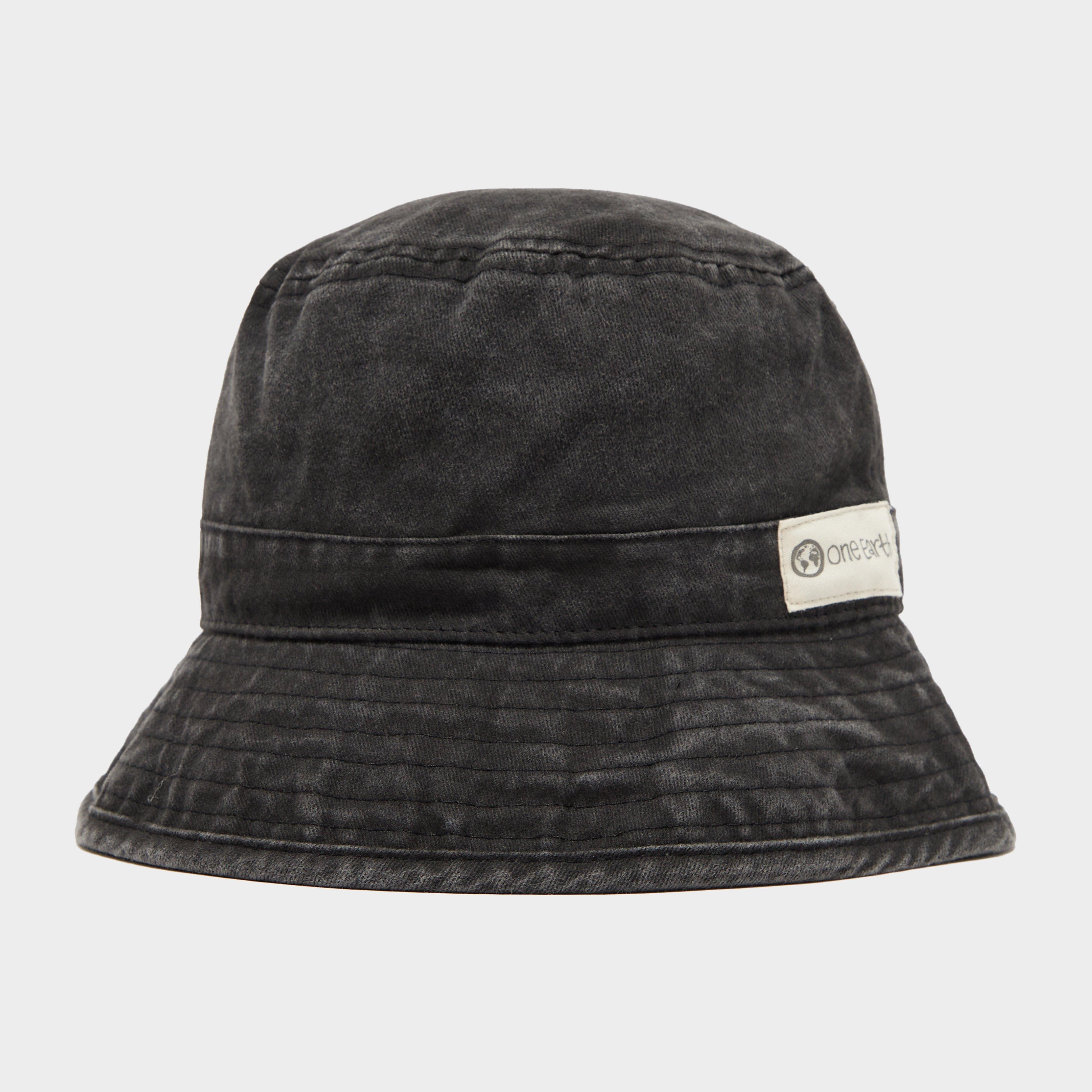 Image of One Earth Unisex Washed Bucket Hat - Black, Black