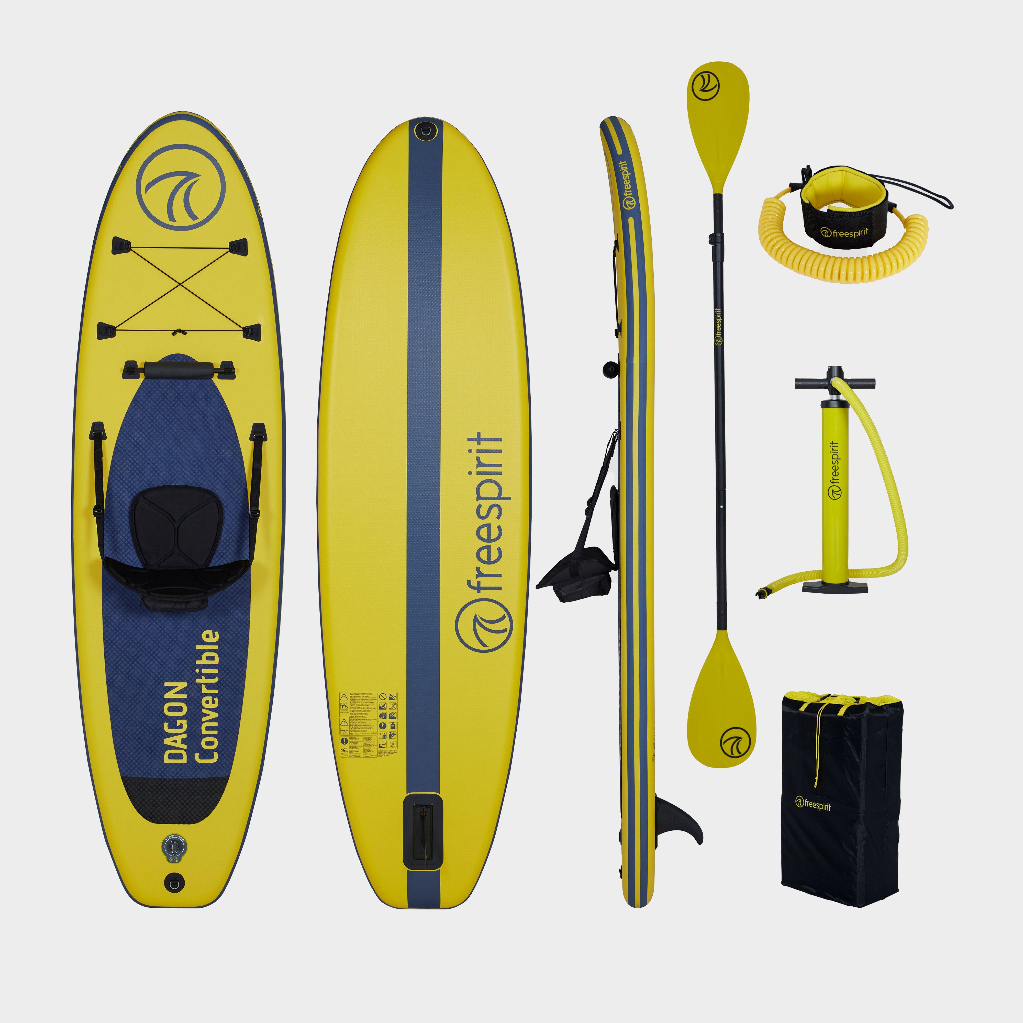 Image of Freespirit Dagon 10Ft Convertible Stand-Up Paddle Board Set - Yellow, Yellow