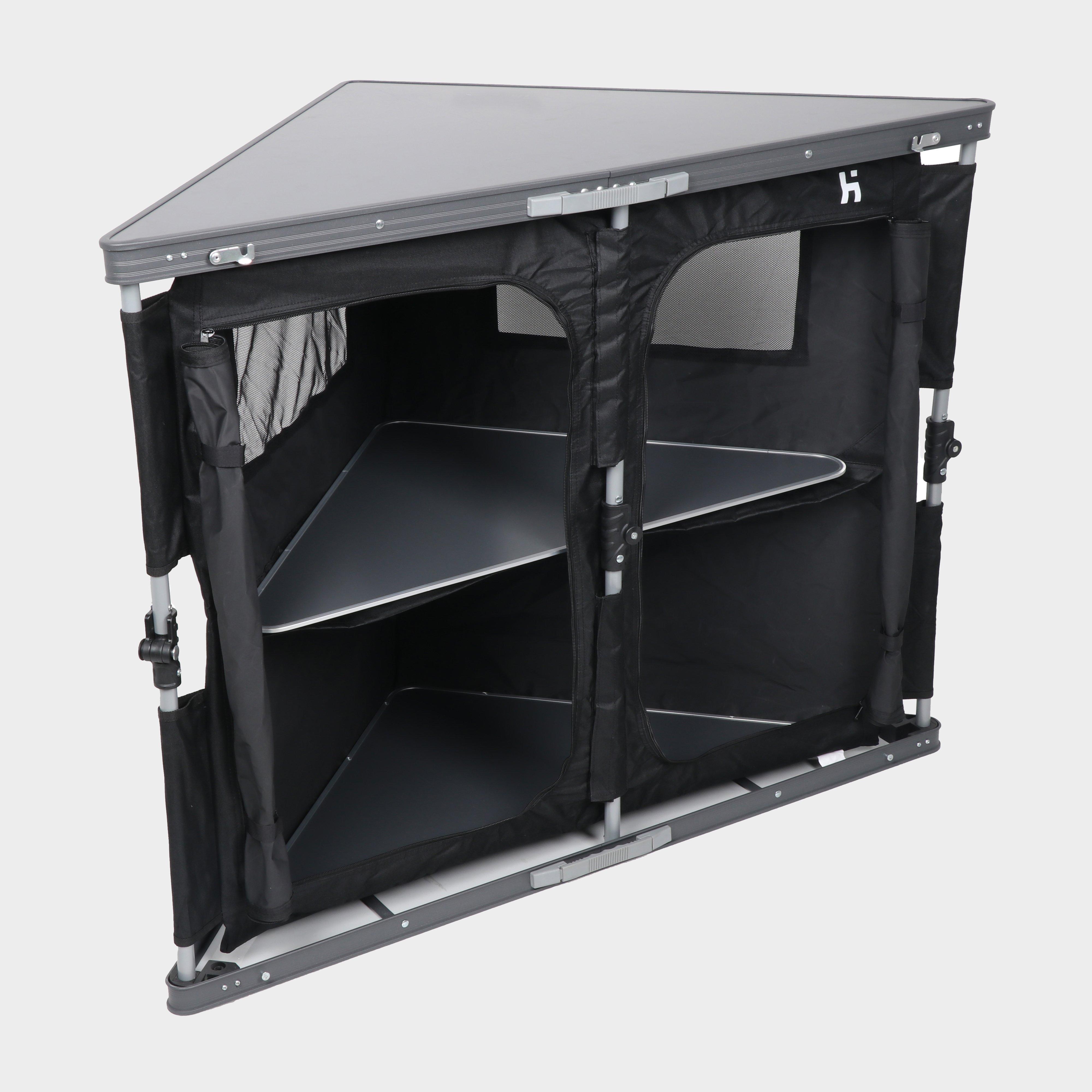 Hi-Gear Hi-Gear Folding Corner Cupboard - Black, Black