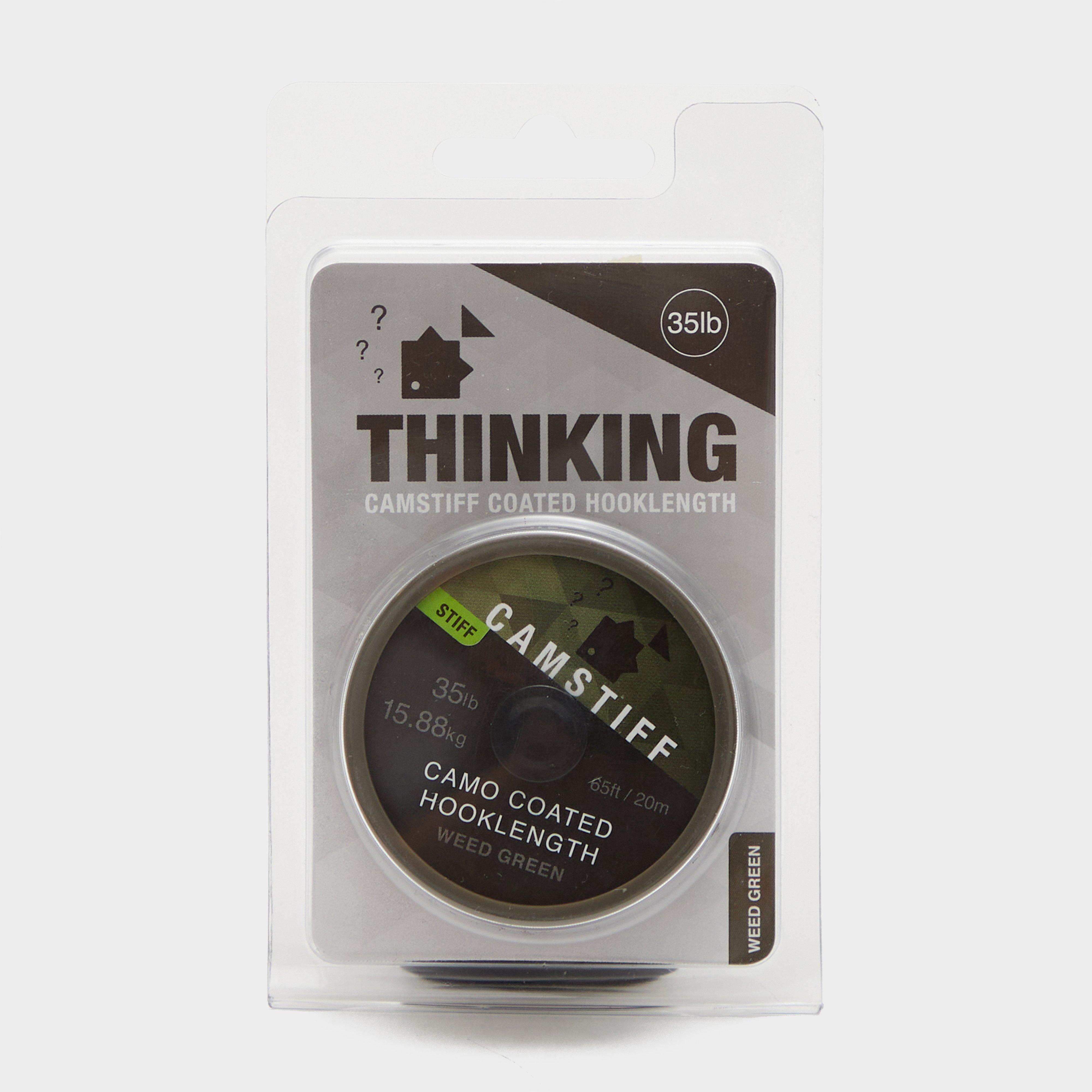 Image of Thinking Angler Camstiff Hooklength Camo Weed Green 35Lb, Green